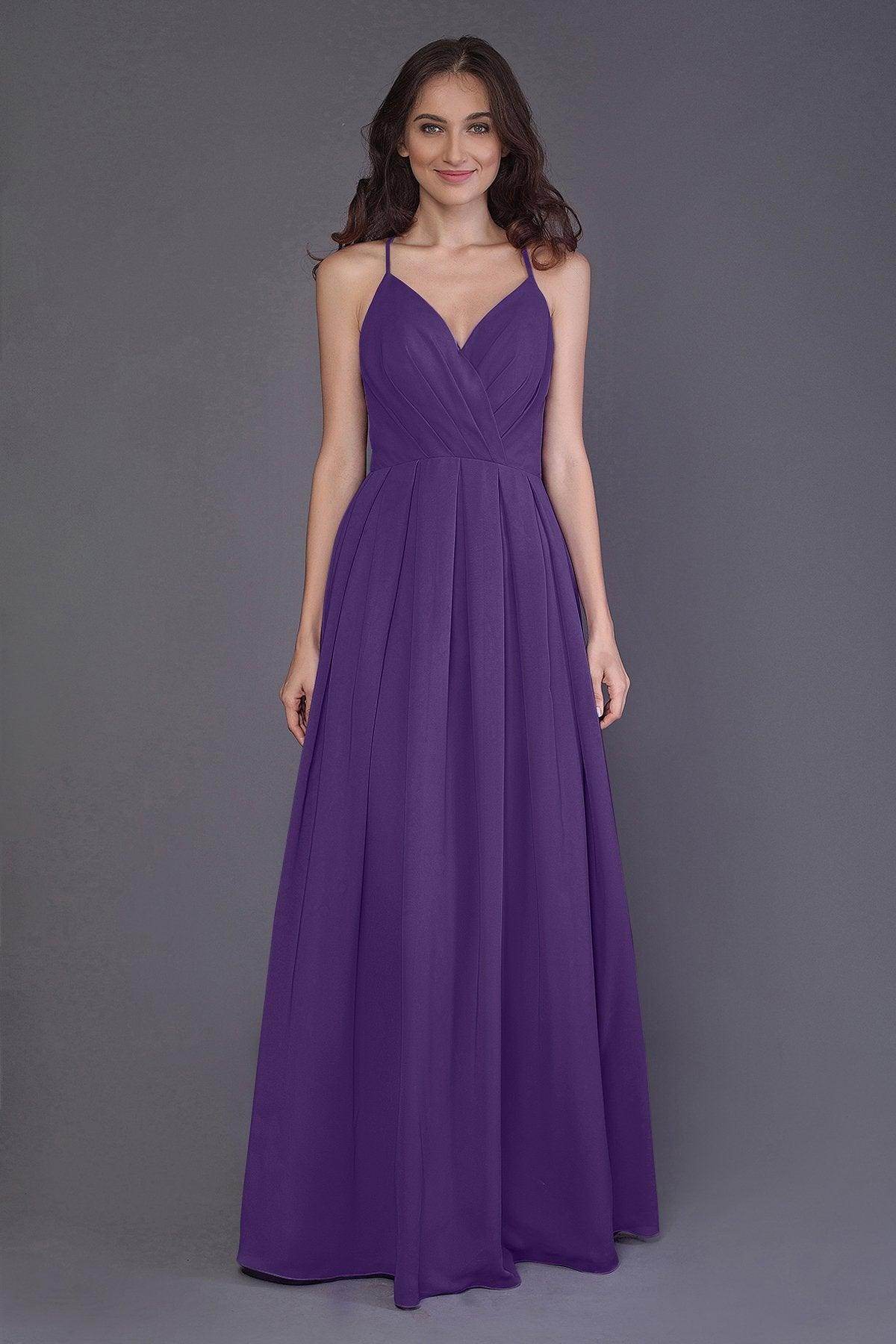 Sheath-Column Floor Length Chiffon Bridesmaid Dress PR3572