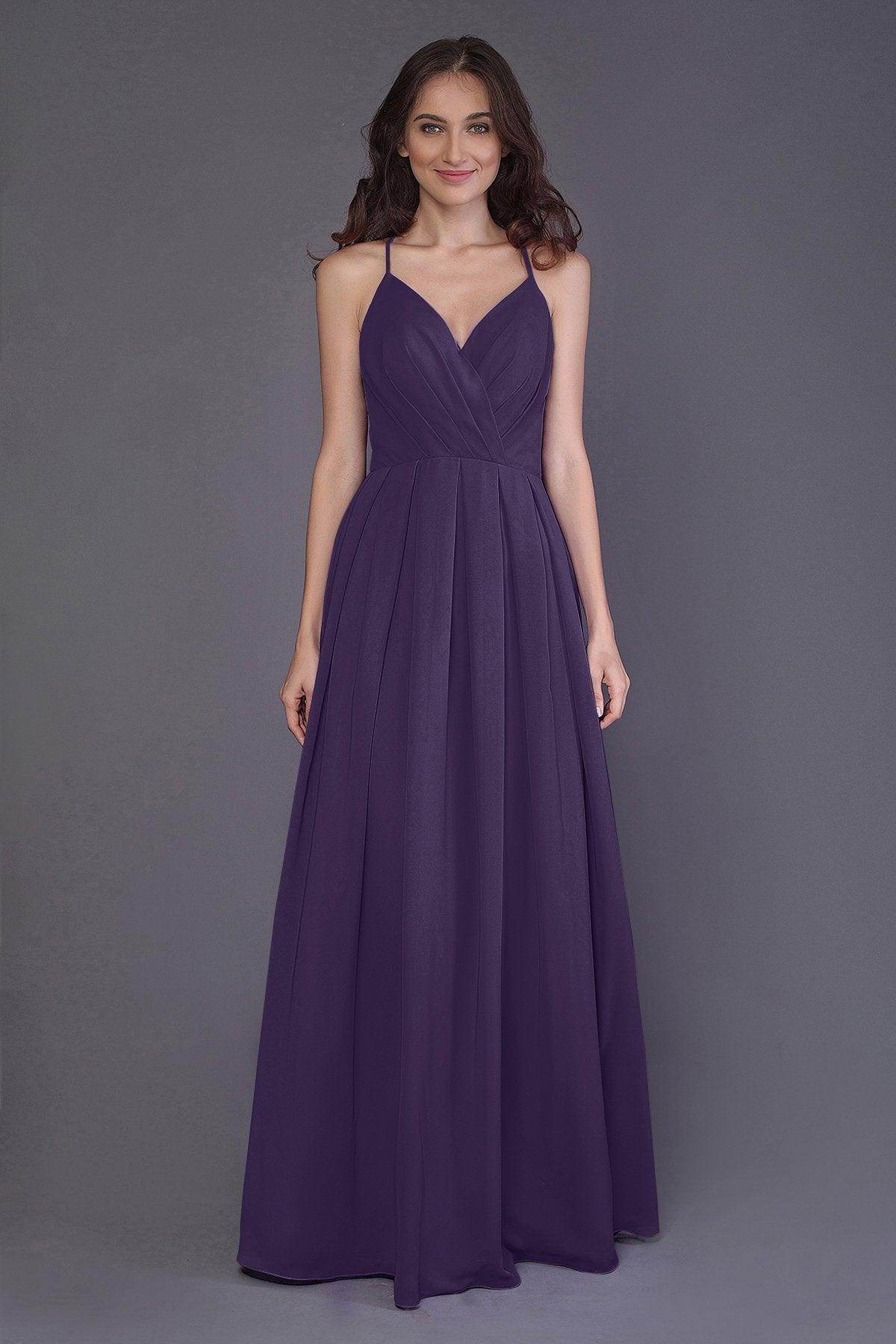 Sheath-Column Floor Length Chiffon Bridesmaid Dress PR3572