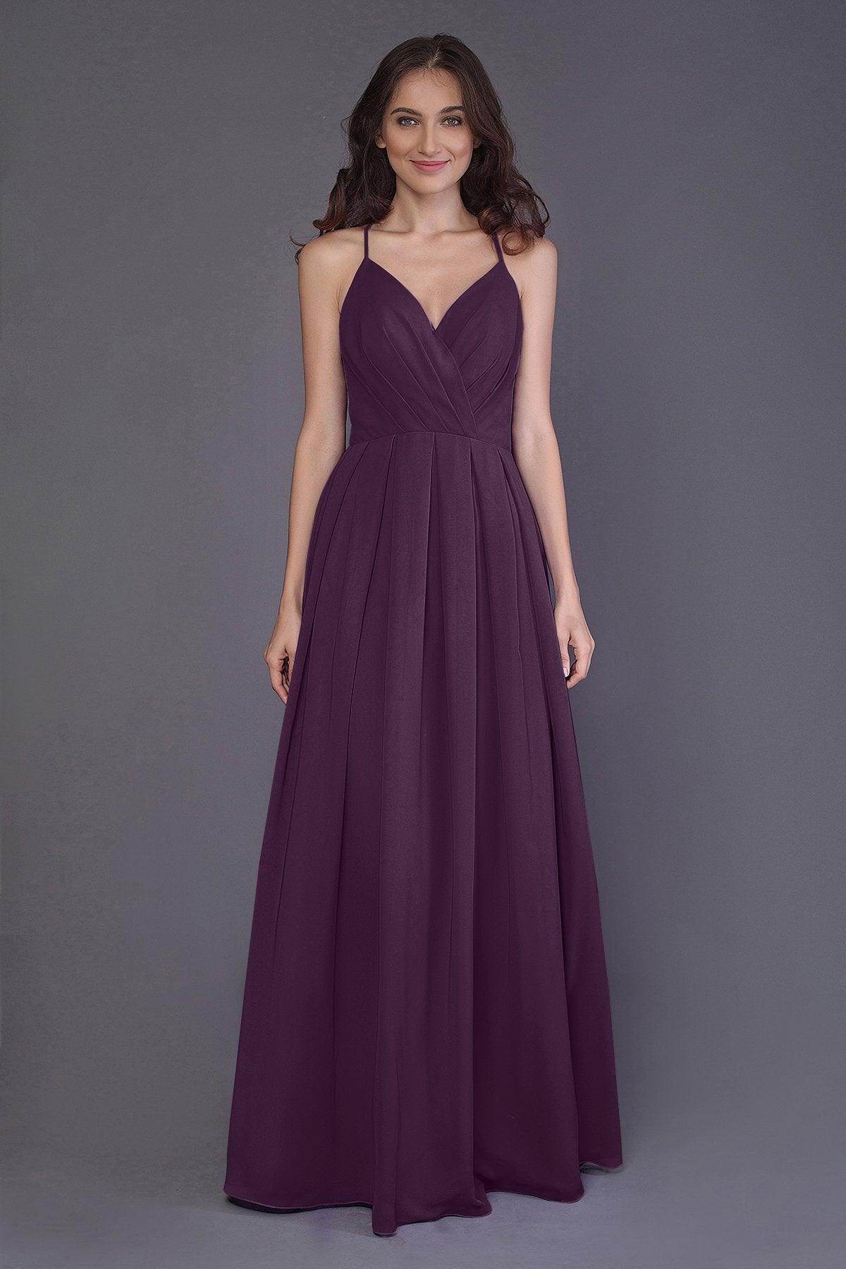 Sheath-Column Floor Length Chiffon Bridesmaid Dress PR3572