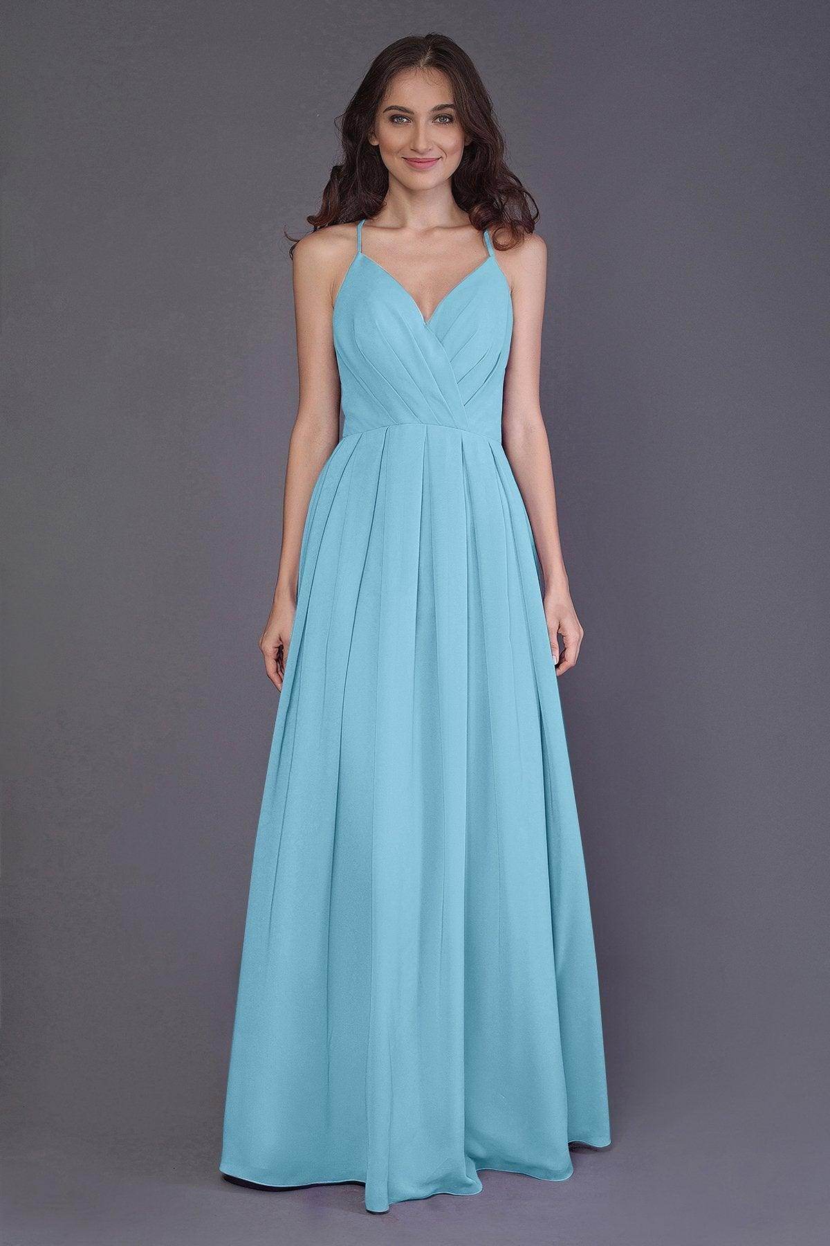 Sheath-Column Floor Length Chiffon Bridesmaid Dress PR3572