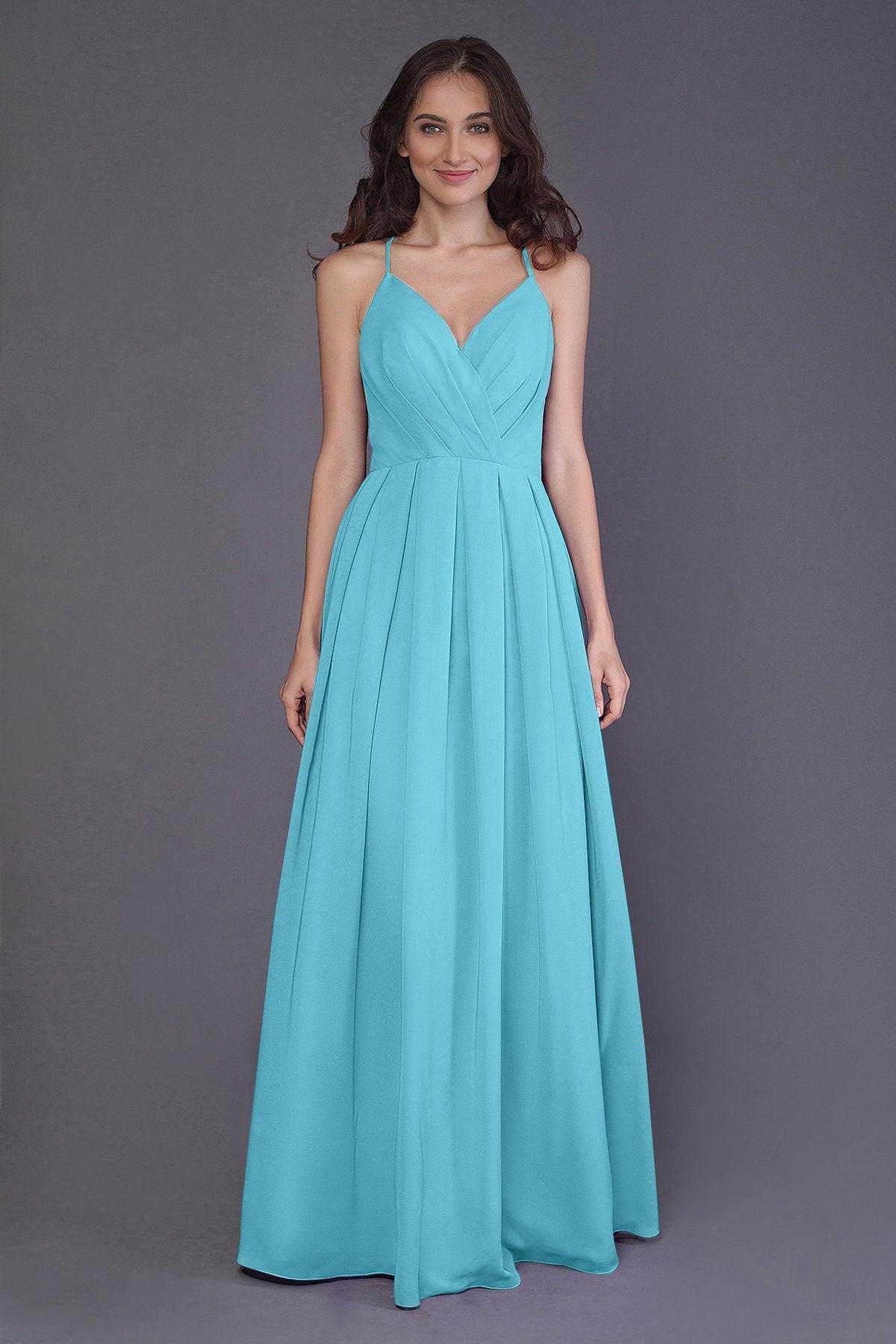 Sheath-Column Floor Length Chiffon Bridesmaid Dress PR3572