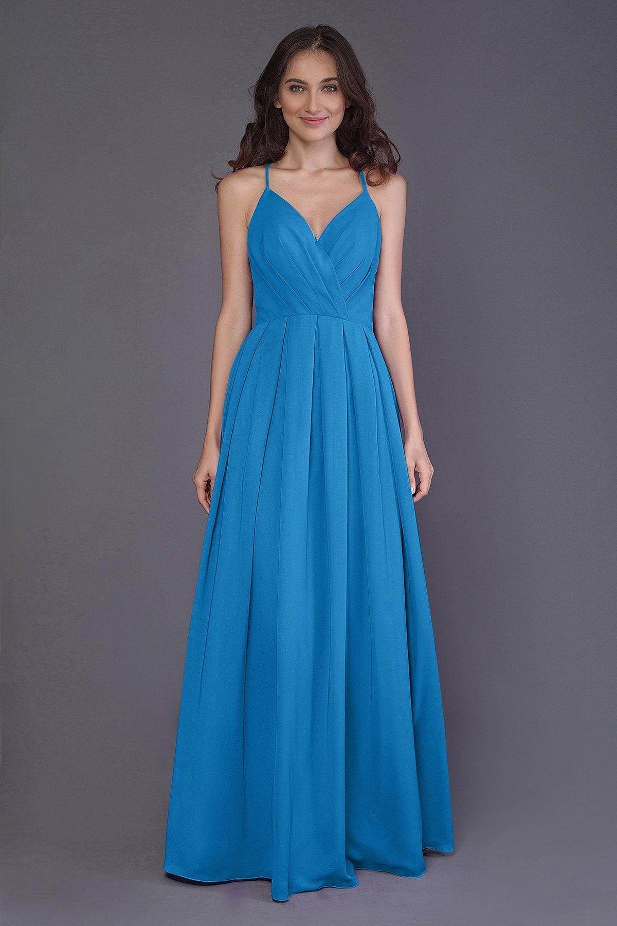 Sheath-Column Floor Length Chiffon Bridesmaid Dress PR3572
