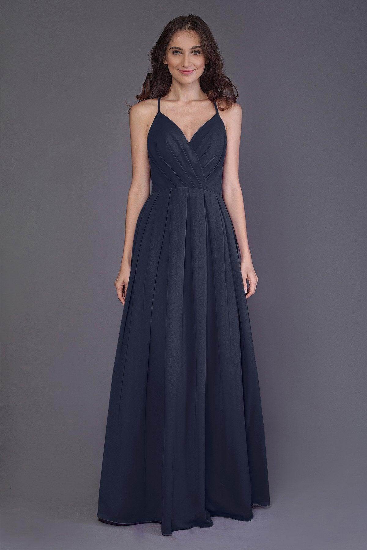Sheath-Column Floor Length Chiffon Bridesmaid Dress PR3572