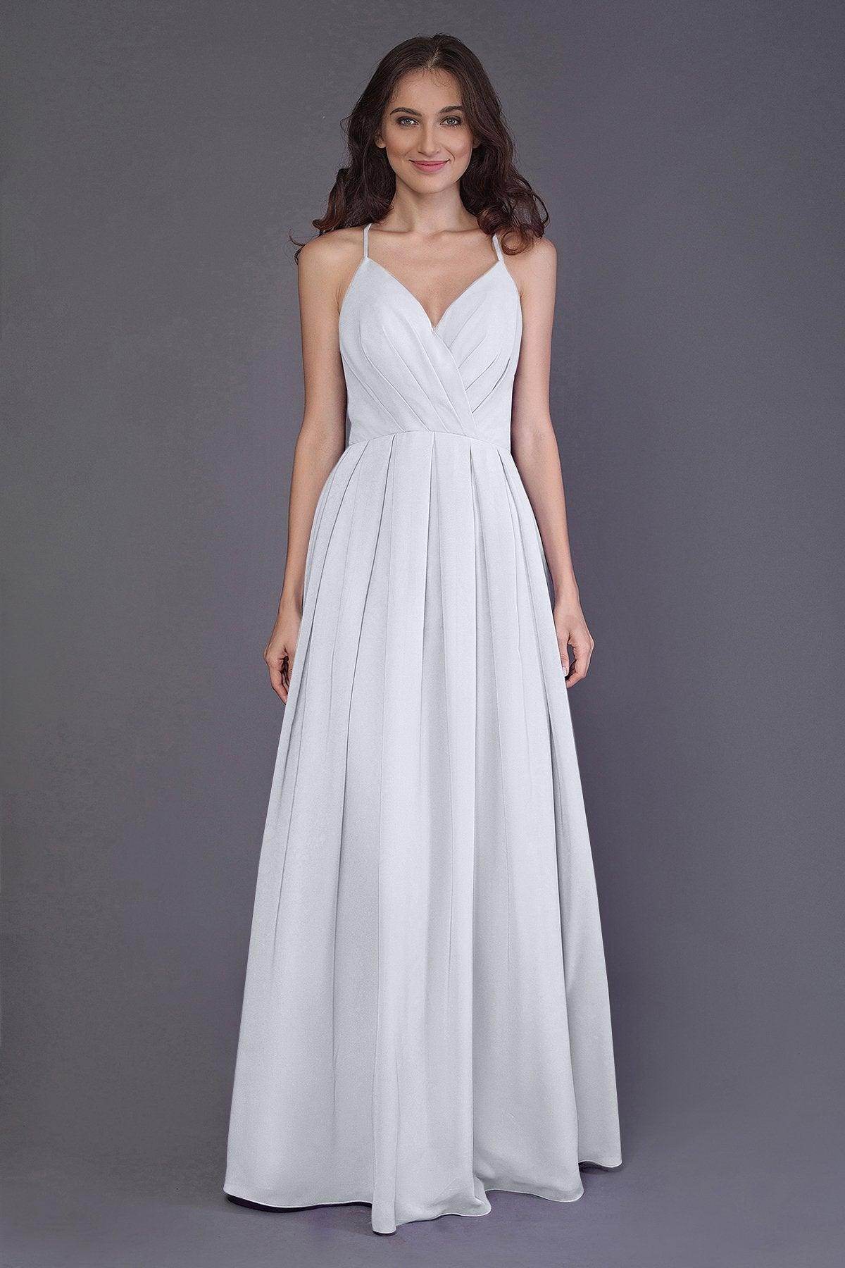 Sheath-Column Floor Length Chiffon Bridesmaid Dress PR3572