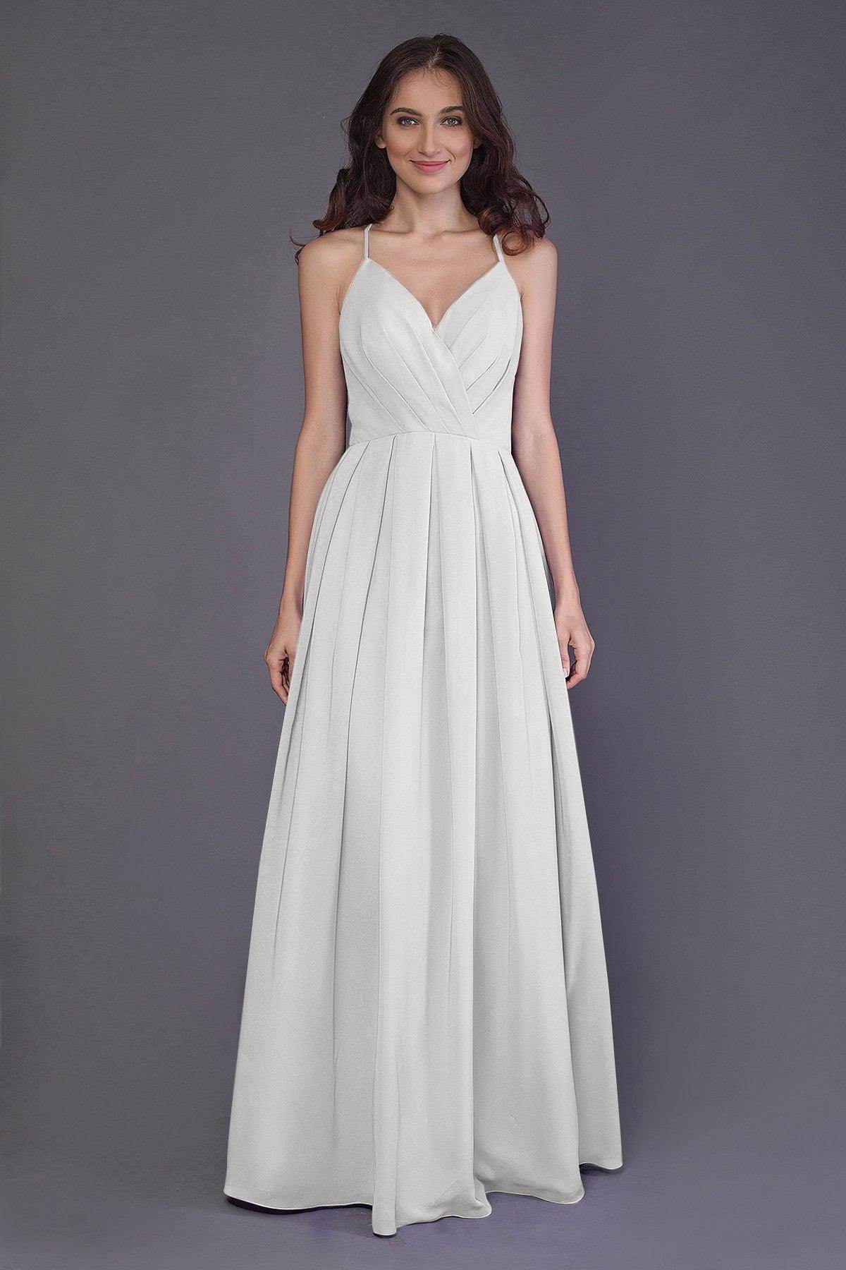 Sheath-Column Floor Length Chiffon Bridesmaid Dress PR3572