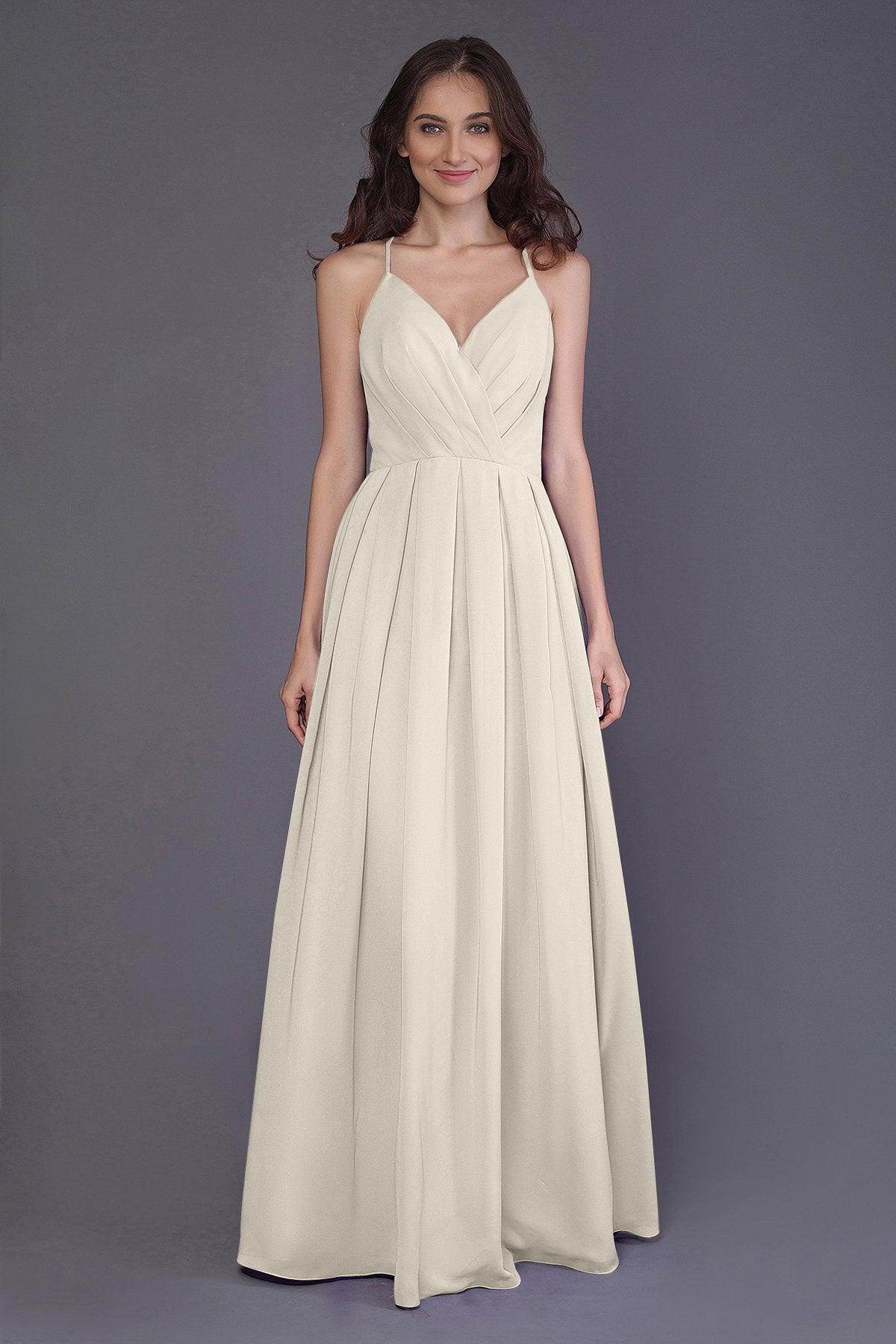 Sheath-Column Floor Length Chiffon Bridesmaid Dress PR3572