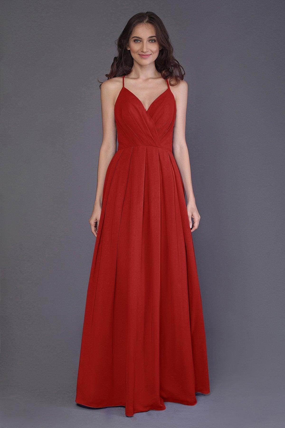 Sheath-Column Floor Length Chiffon Bridesmaid Dress PR3572