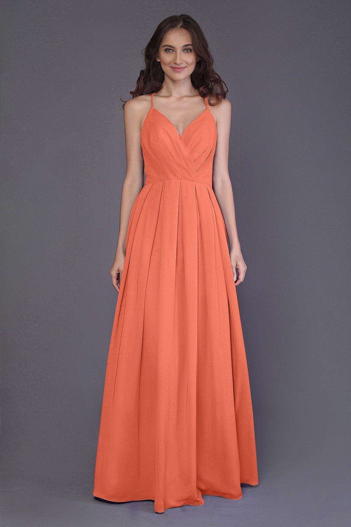 Sheath-Column Floor Length Chiffon Bridesmaid Dress PR3572