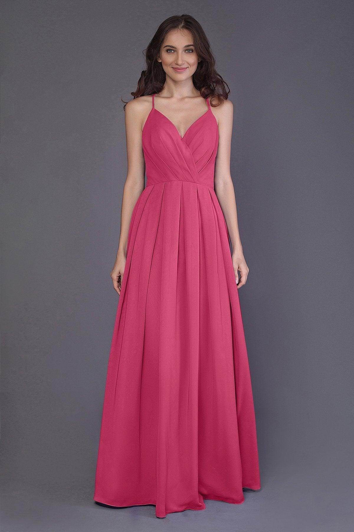 Sheath-Column Floor Length Chiffon Bridesmaid Dress PR3572