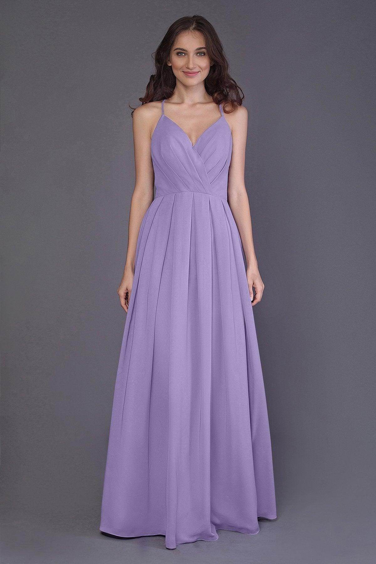 Sheath-Column Floor Length Chiffon Bridesmaid Dress PR3572