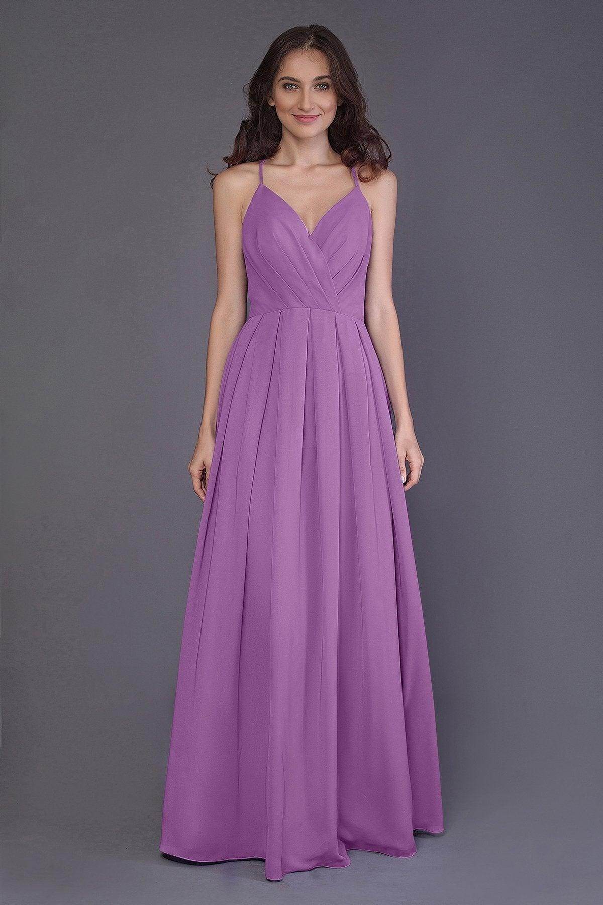 Sheath-Column Floor Length Chiffon Bridesmaid Dress PR3572