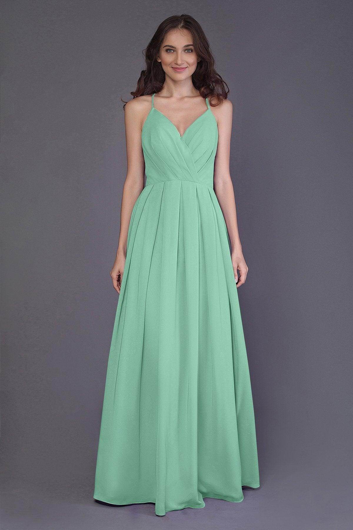 Sheath-Column Floor Length Chiffon Bridesmaid Dress PR3572