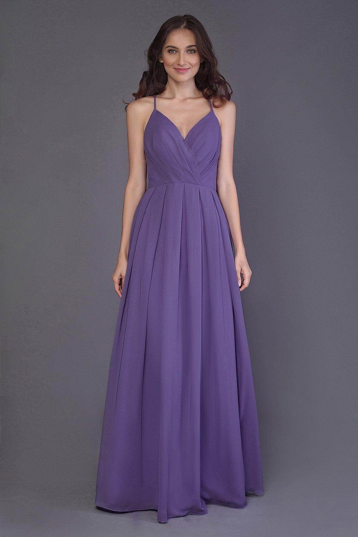Sheath-Column Floor Length Chiffon Bridesmaid Dress PR3572