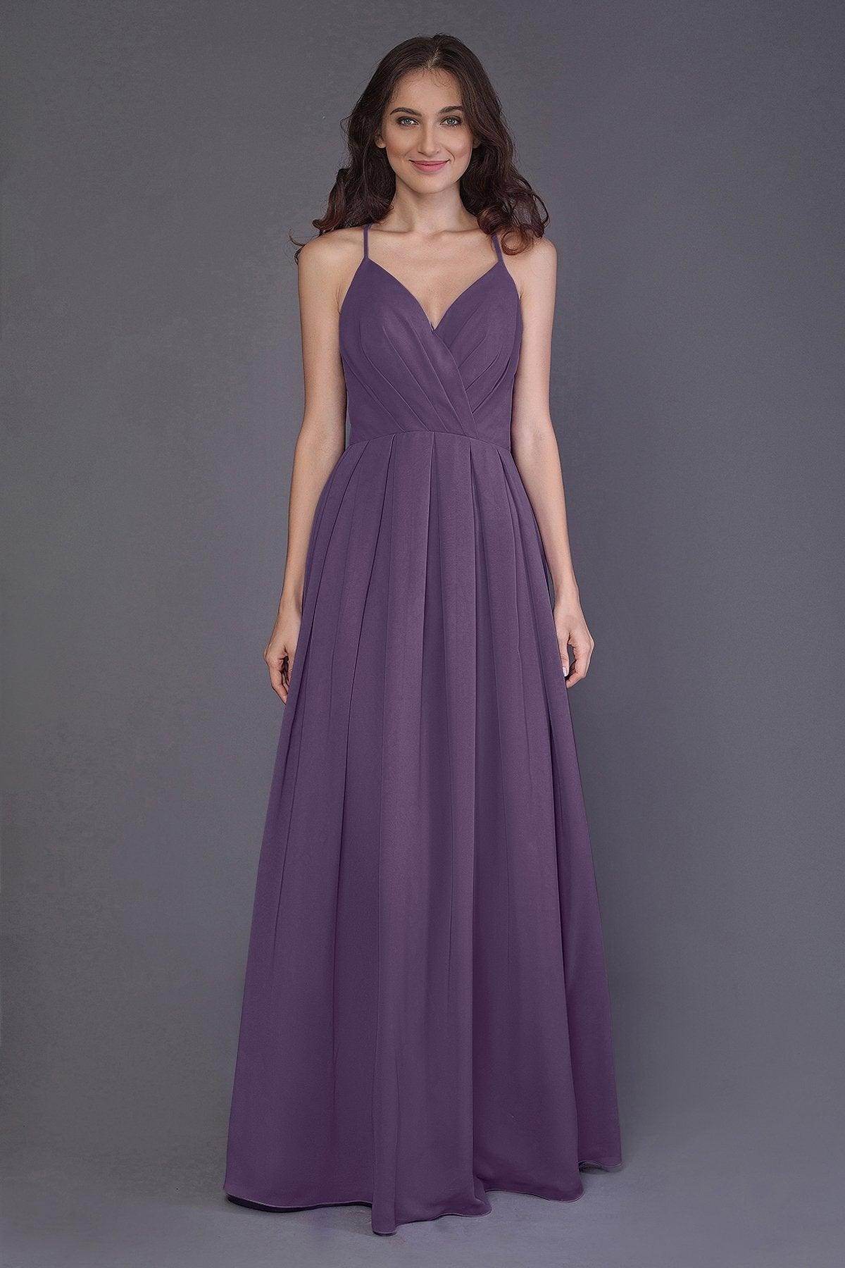Sheath-Column Floor Length Chiffon Bridesmaid Dress PR3572