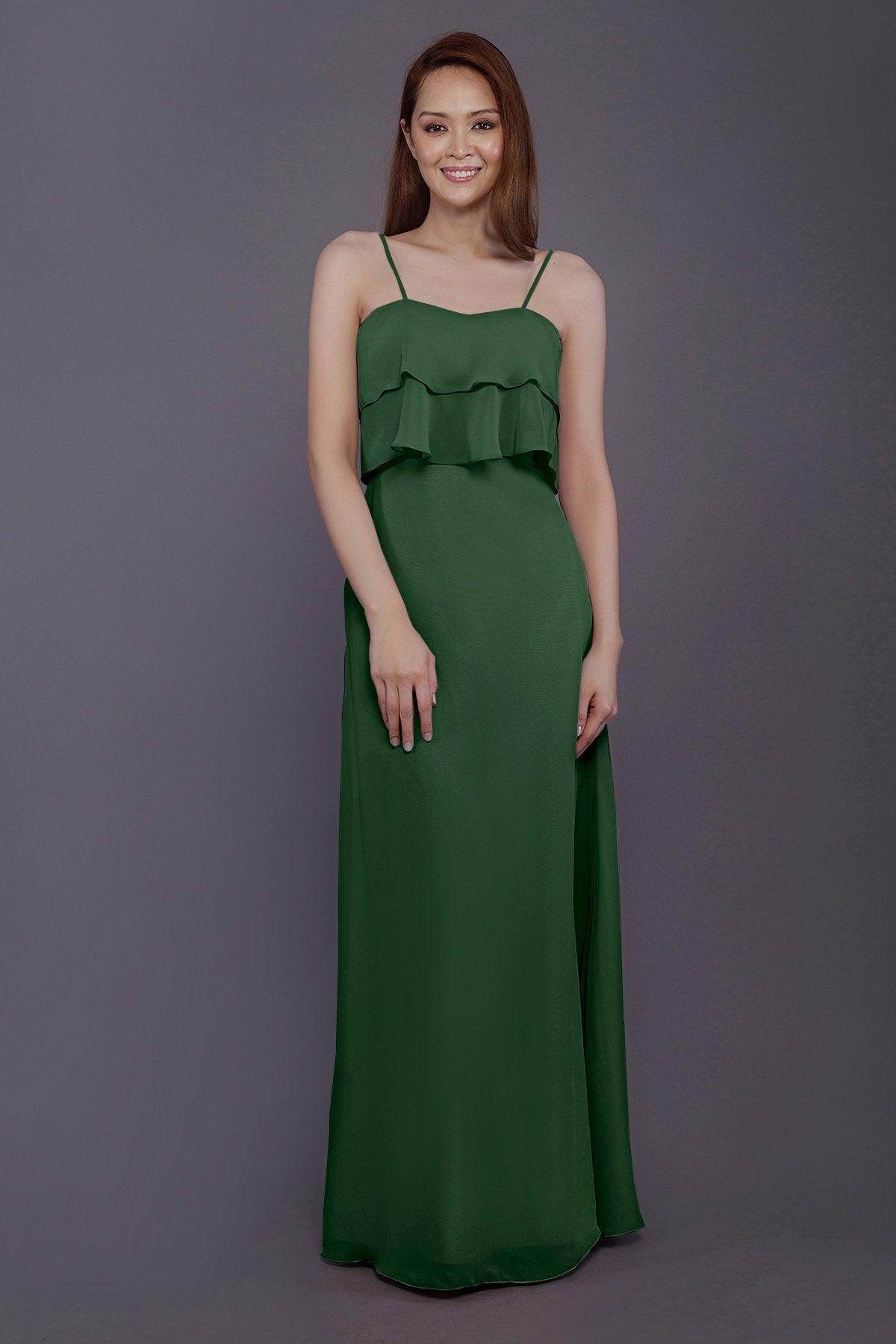 Sheath-Column Floor Length Chiffon Bridesmaid Dress PR3575
