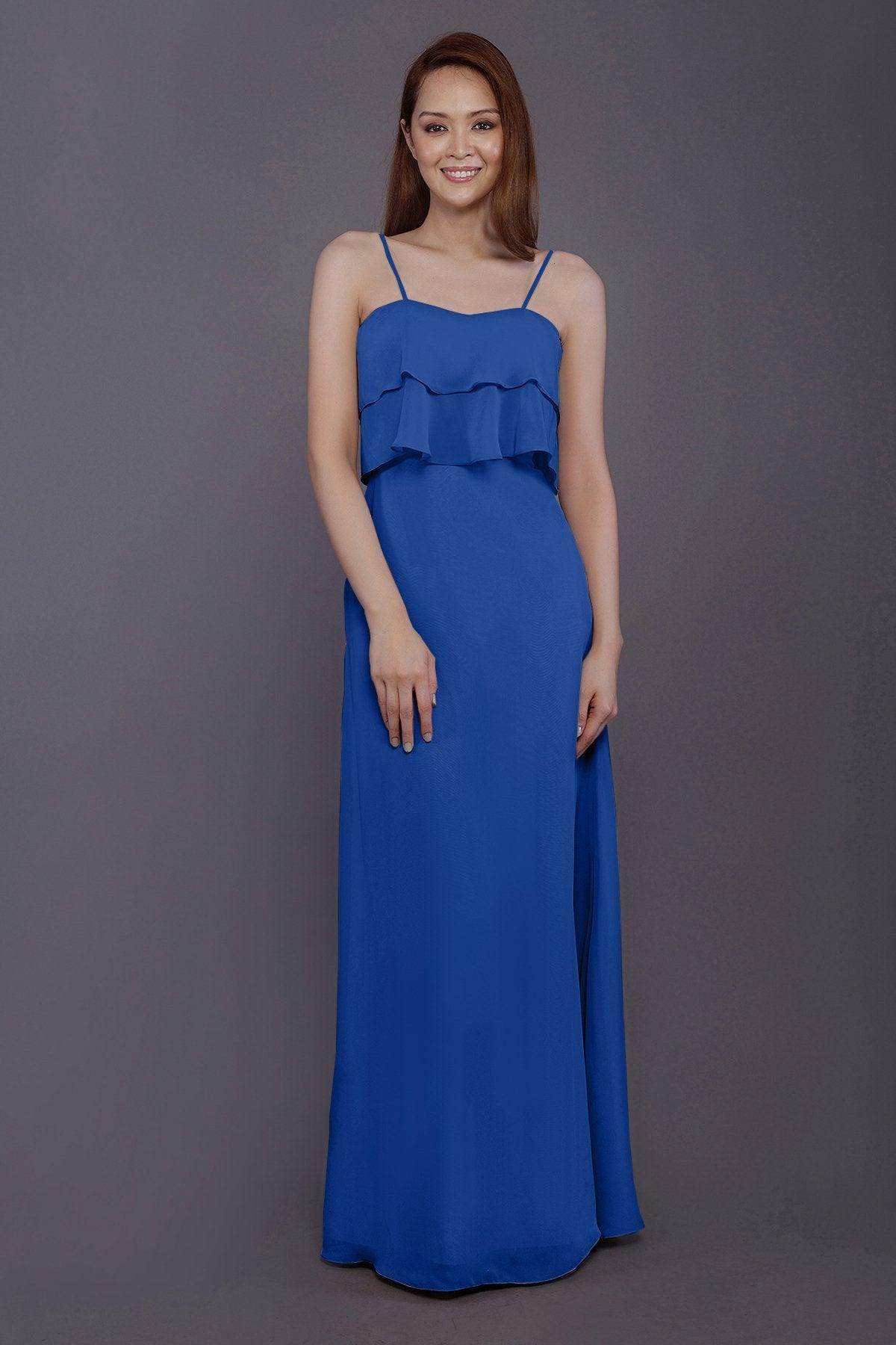 Sheath-Column Floor Length Chiffon Bridesmaid Dress PR3575