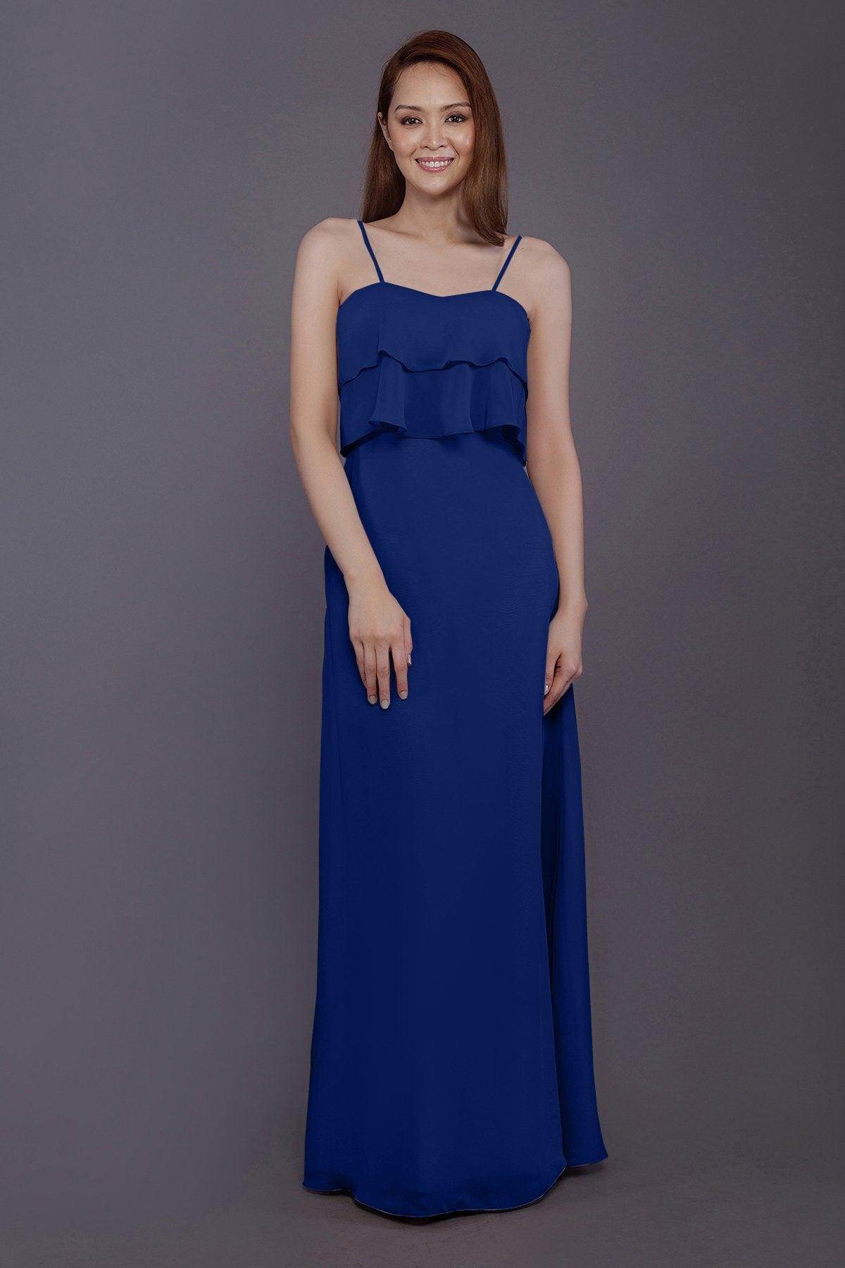 Sheath-Column Floor Length Chiffon Bridesmaid Dress PR3575