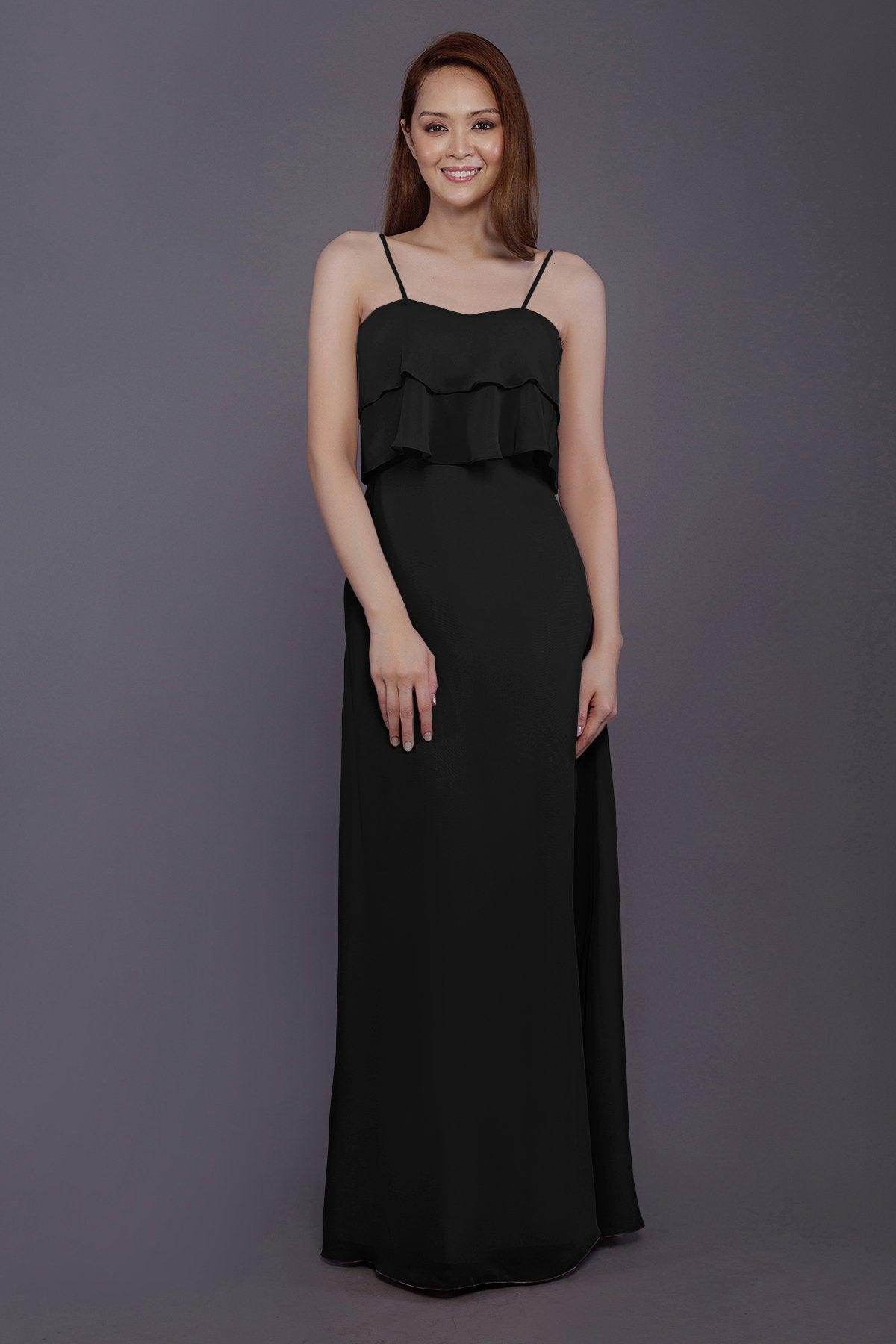 Sheath-Column Floor Length Chiffon Bridesmaid Dress PR3575