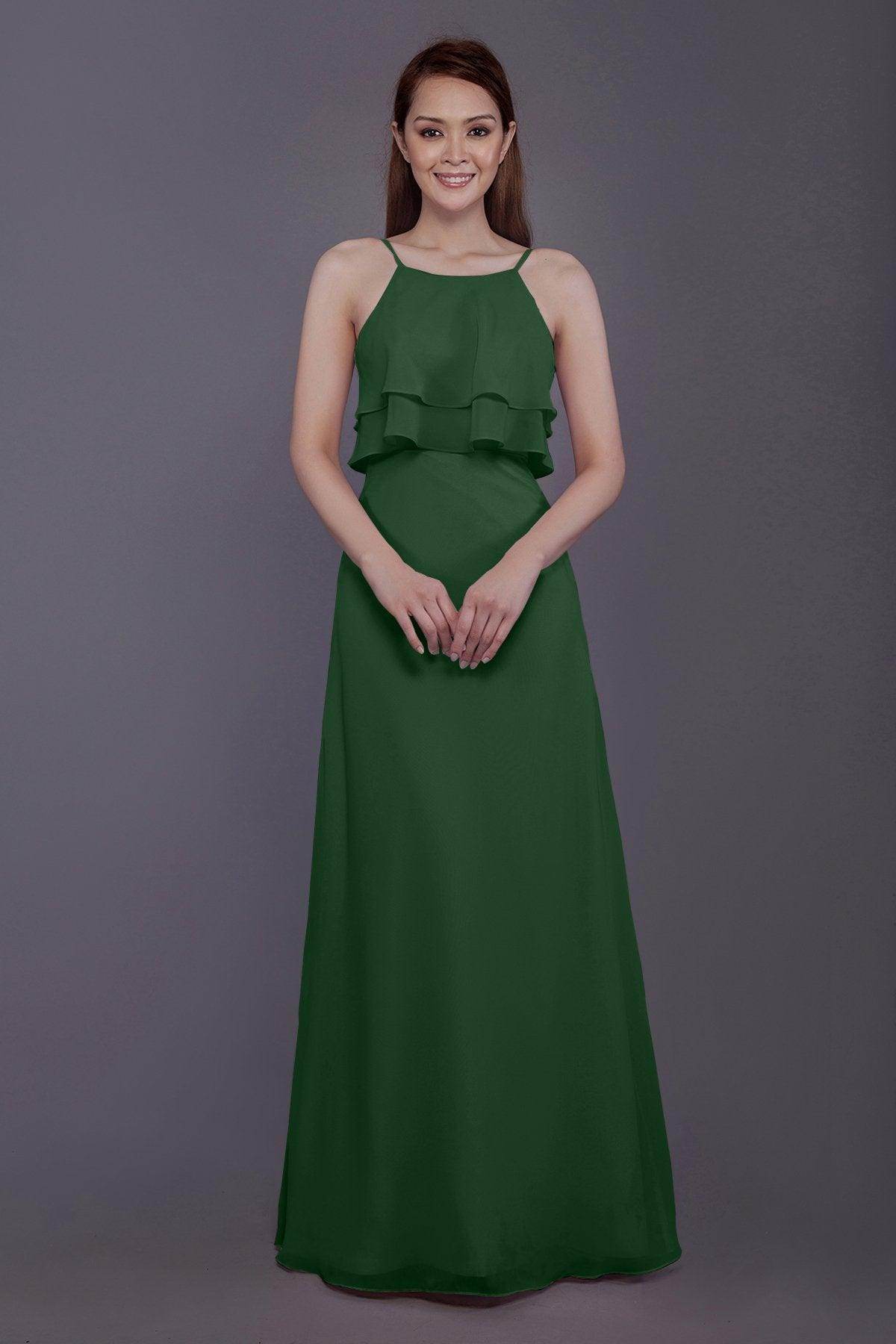Sheath-Column Floor Length Chiffon Bridesmaid Dress PR3577