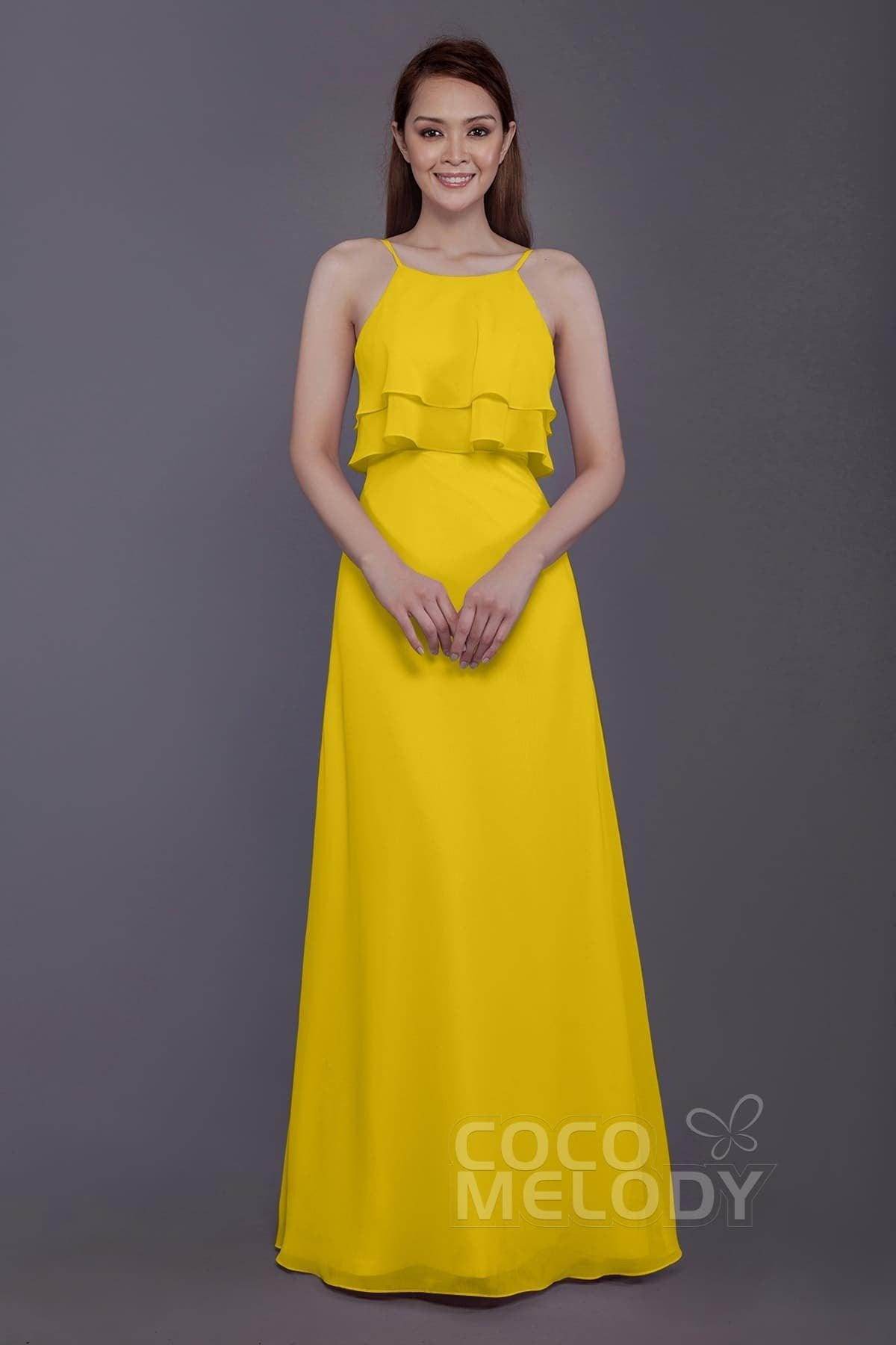 Sheath-Column Floor Length Chiffon Bridesmaid Dress PR3577