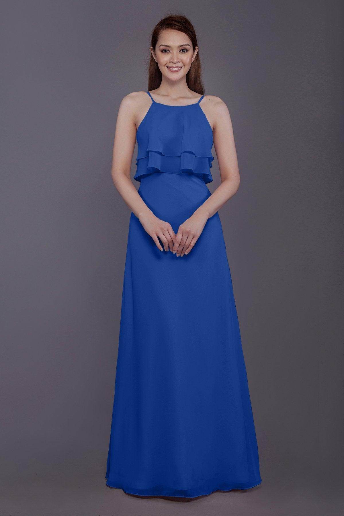 Sheath-Column Floor Length Chiffon Bridesmaid Dress PR3577