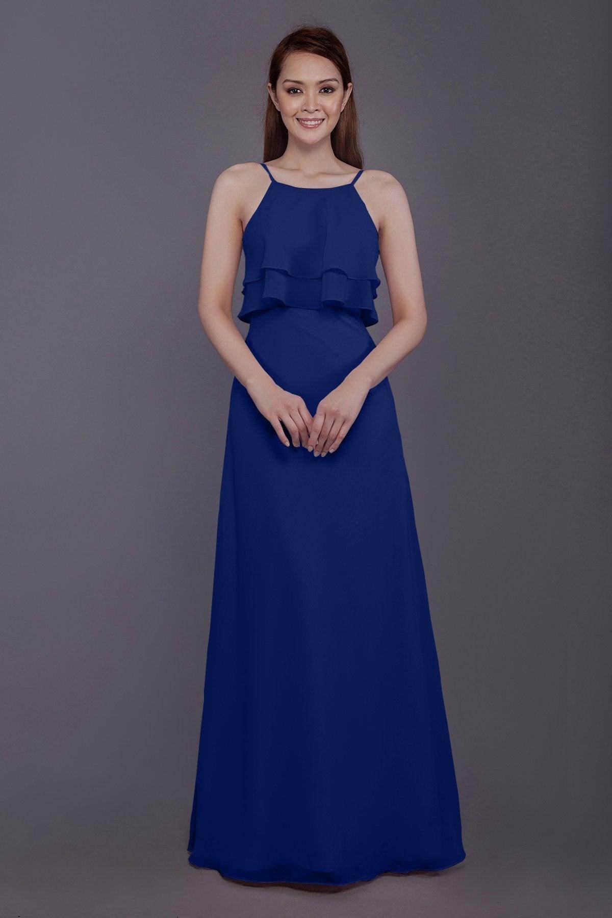 Sheath-Column Floor Length Chiffon Bridesmaid Dress PR3577
