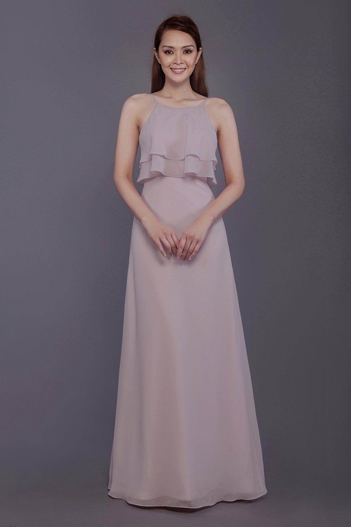 Sheath-Column Floor Length Chiffon Bridesmaid Dress PR3577