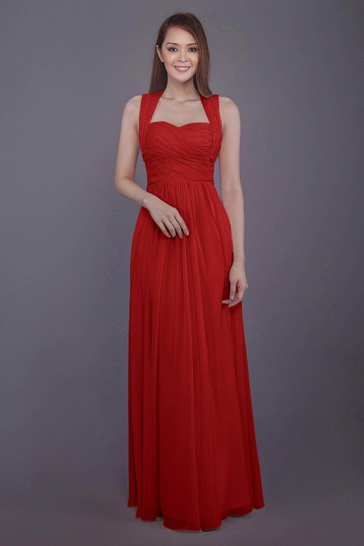Sheath-Column Floor Length Chiffon Bridesmaid Dress PR3585