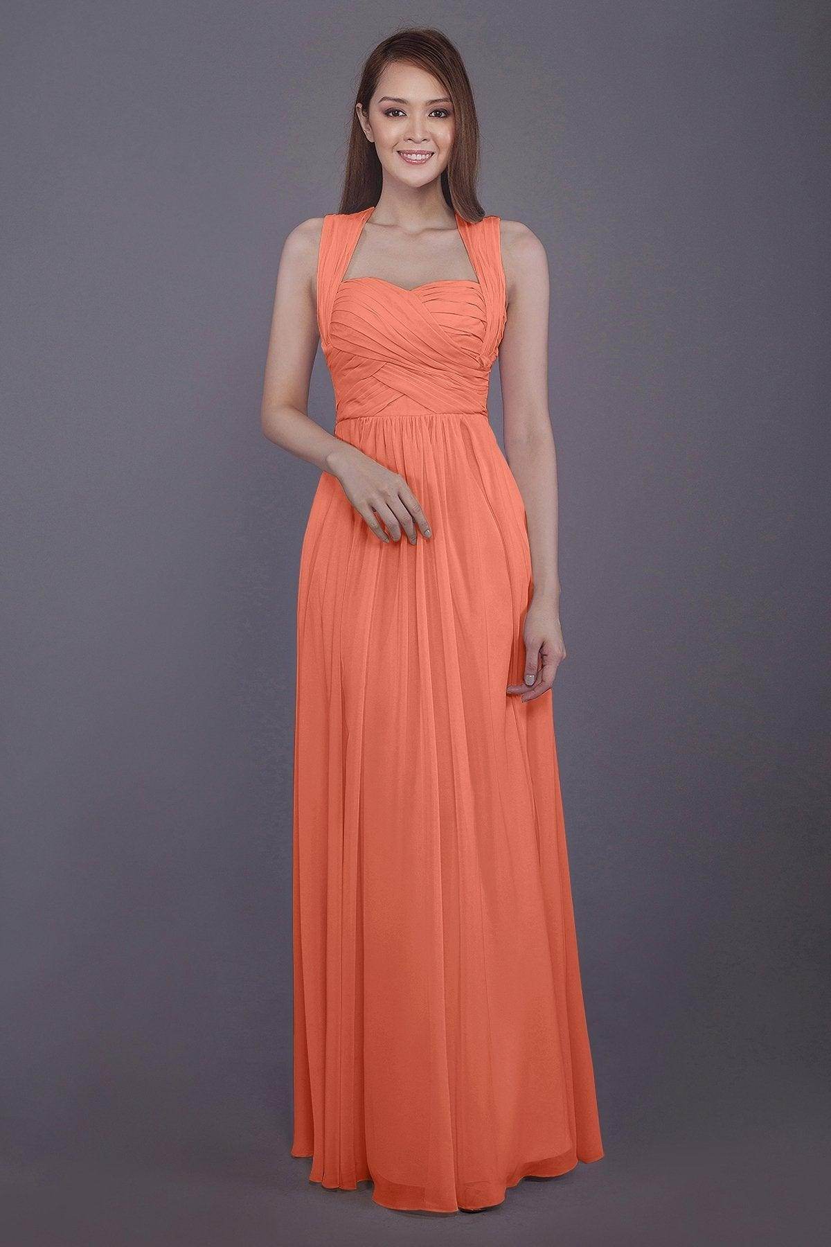 Sheath-Column Floor Length Chiffon Bridesmaid Dress PR3585
