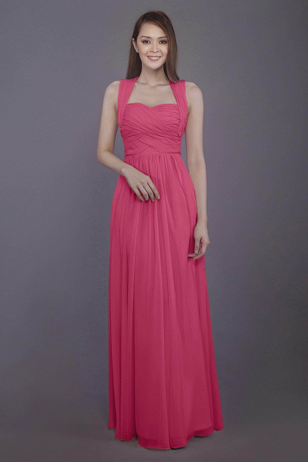 Sheath-Column Floor Length Chiffon Bridesmaid Dress PR3585