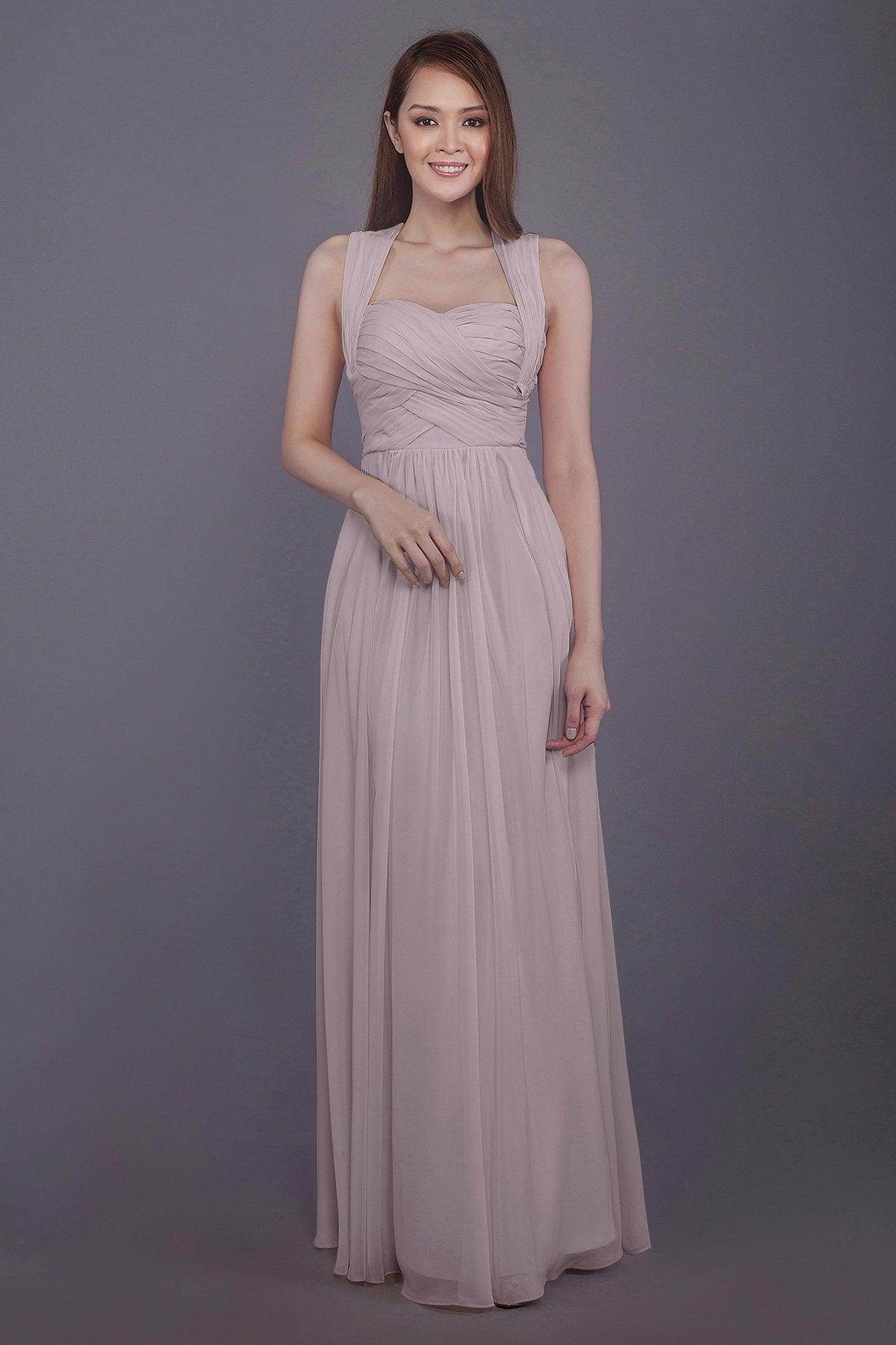 Sheath-Column Floor Length Chiffon Bridesmaid Dress PR3585