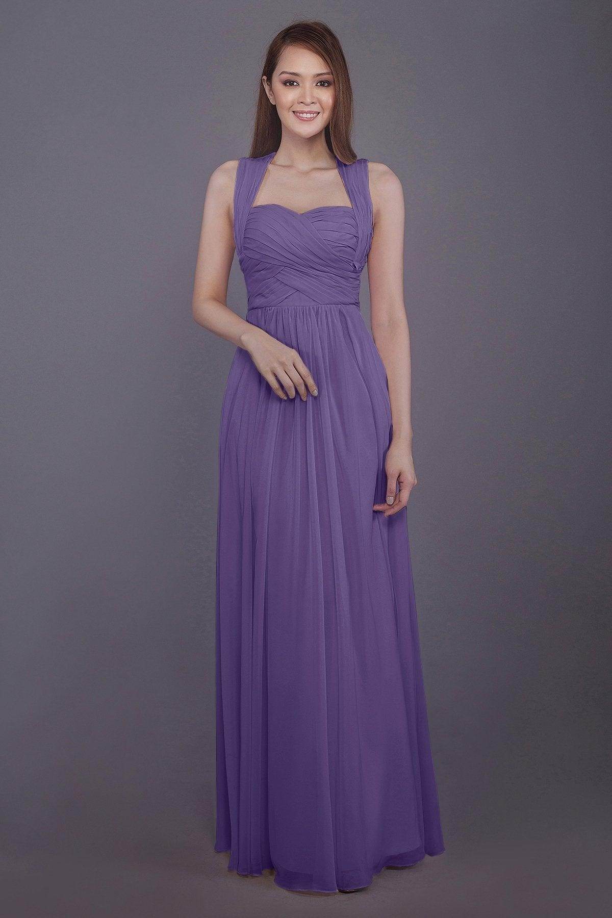 Sheath-Column Floor Length Chiffon Bridesmaid Dress PR3585