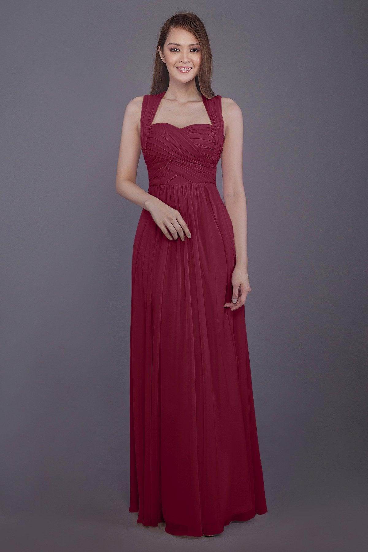 Sheath-Column Floor Length Chiffon Bridesmaid Dress PR3585