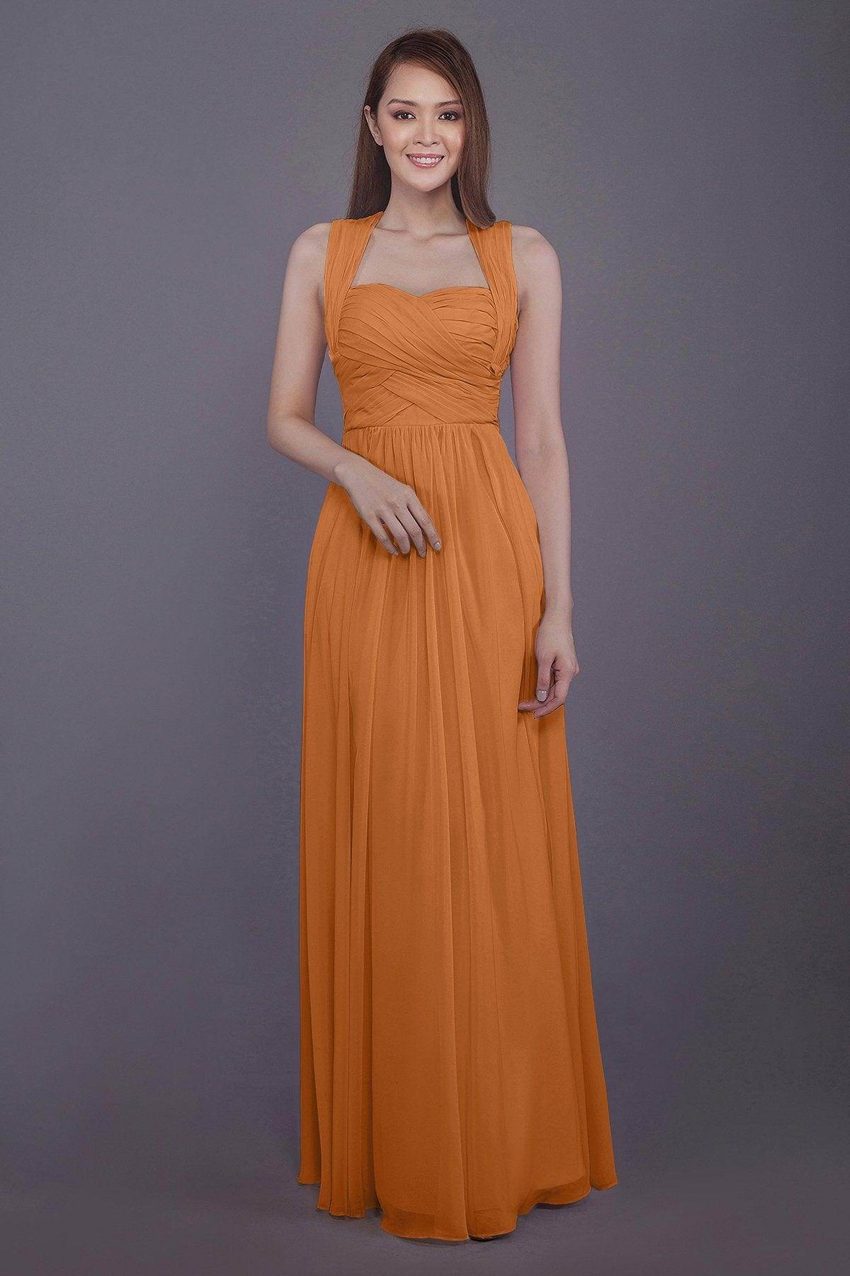 Sheath-Column Floor Length Chiffon Bridesmaid Dress PR3585