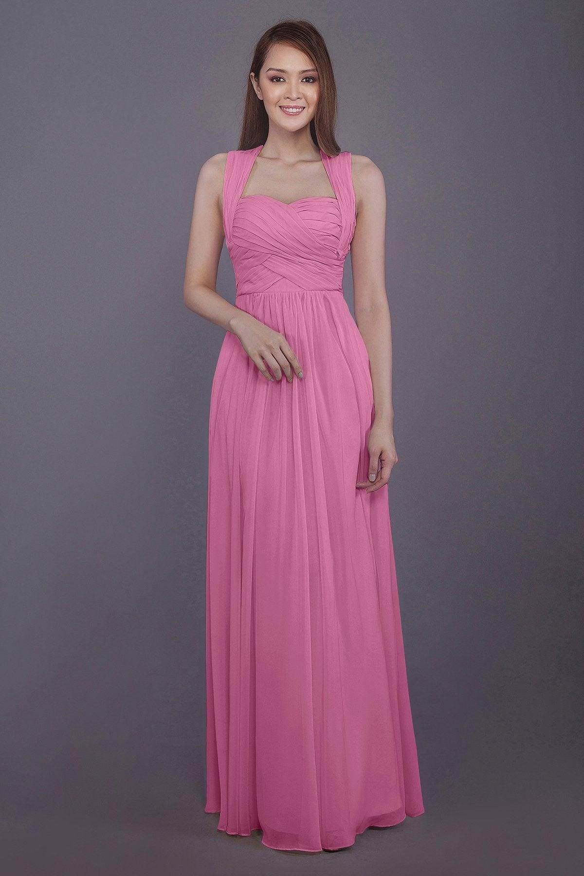 Sheath-Column Floor Length Chiffon Bridesmaid Dress PR3585