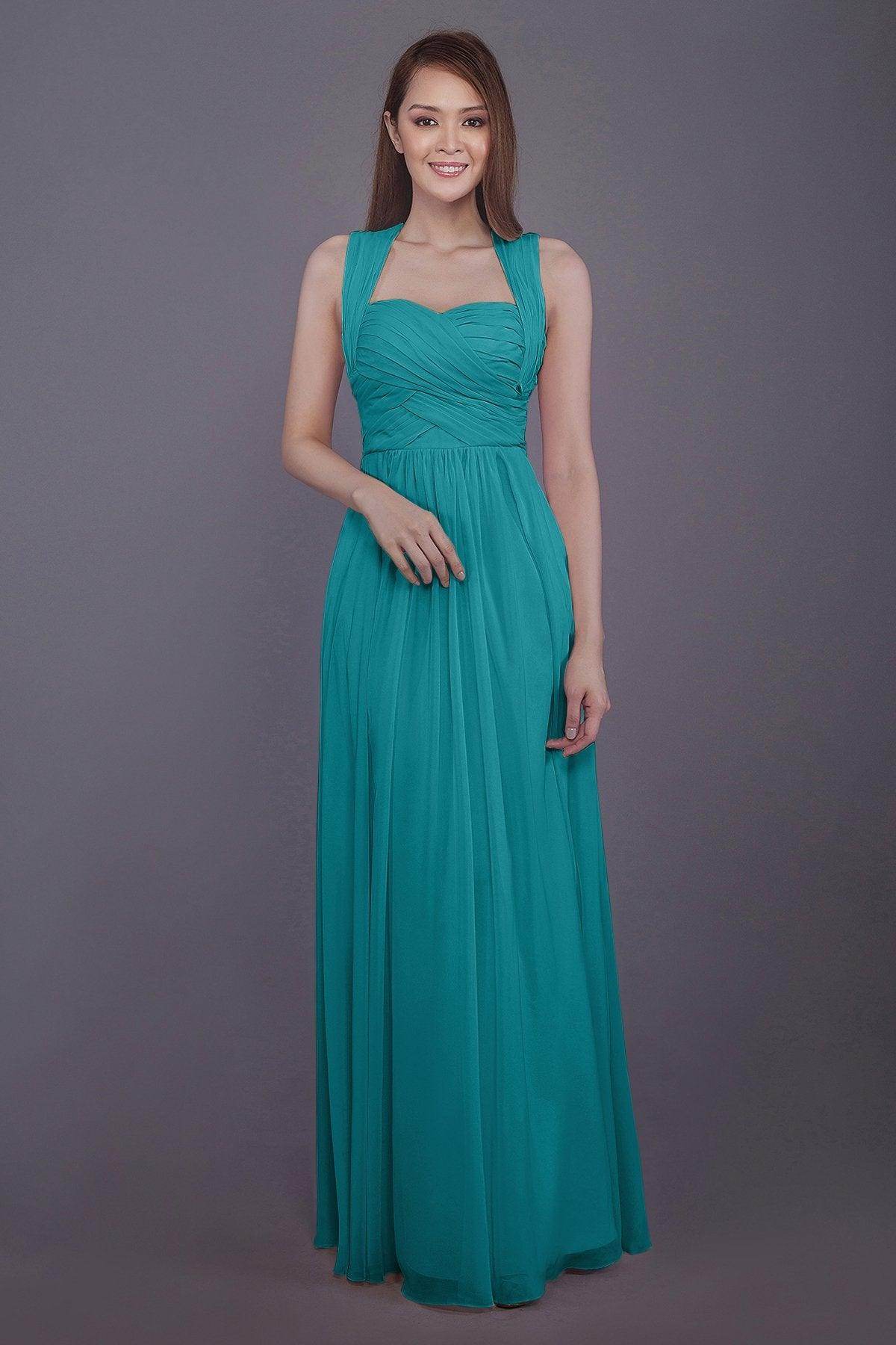 Sheath-Column Floor Length Chiffon Bridesmaid Dress PR3585