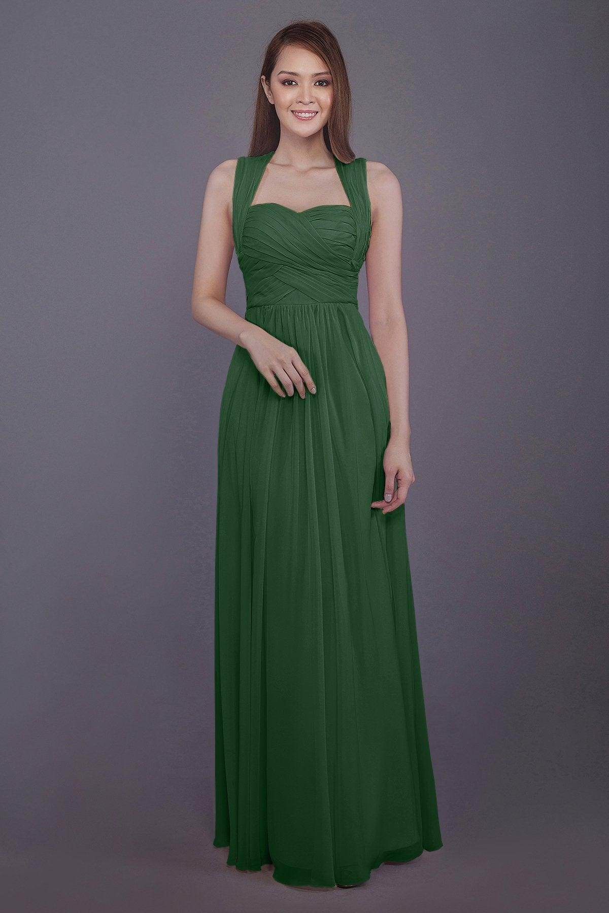 Sheath-Column Floor Length Chiffon Bridesmaid Dress PR3585