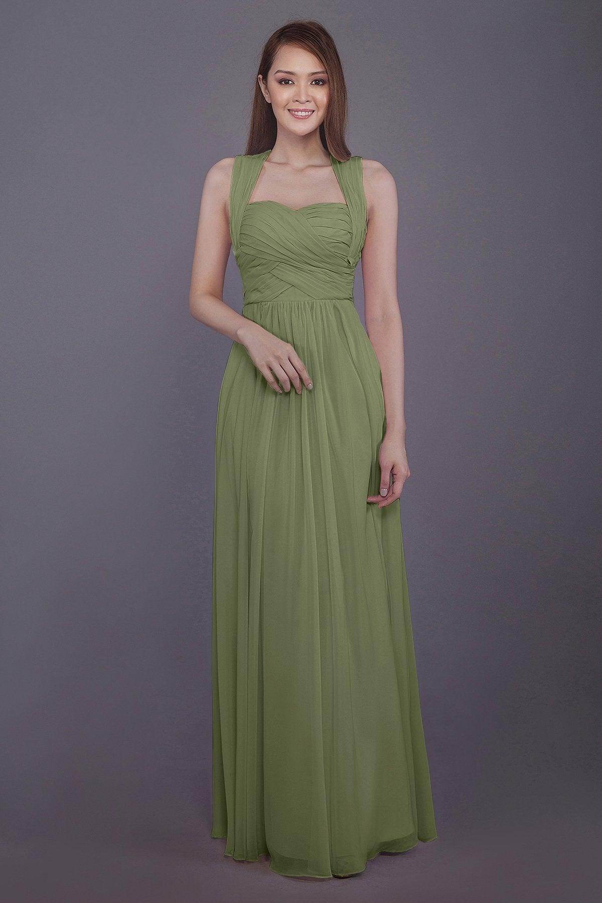 Sheath-Column Floor Length Chiffon Bridesmaid Dress PR3585