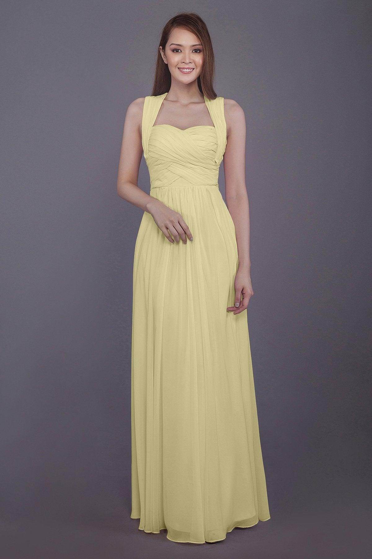 Sheath-Column Floor Length Chiffon Bridesmaid Dress PR3585