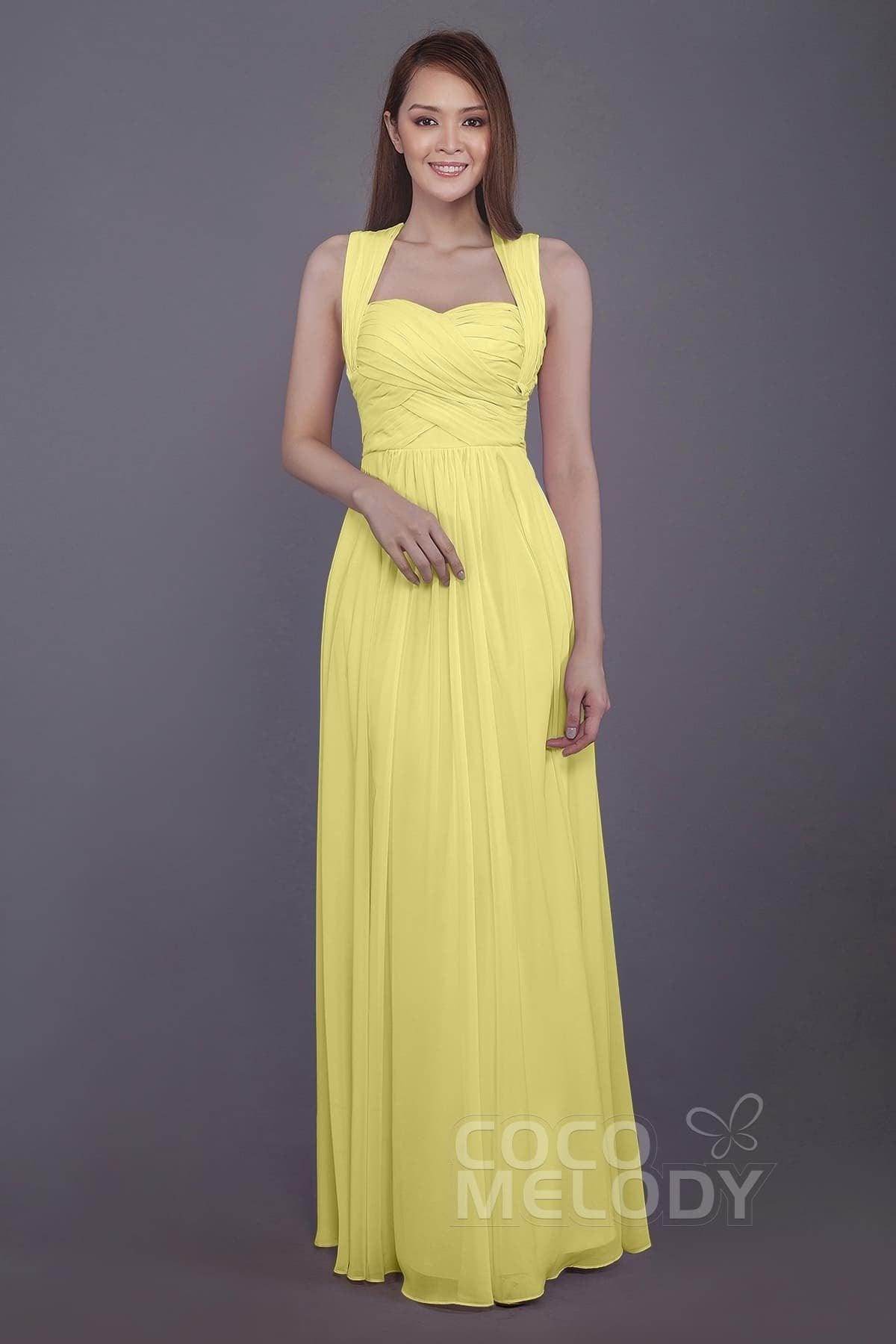 Sheath-Column Floor Length Chiffon Bridesmaid Dress PR3585