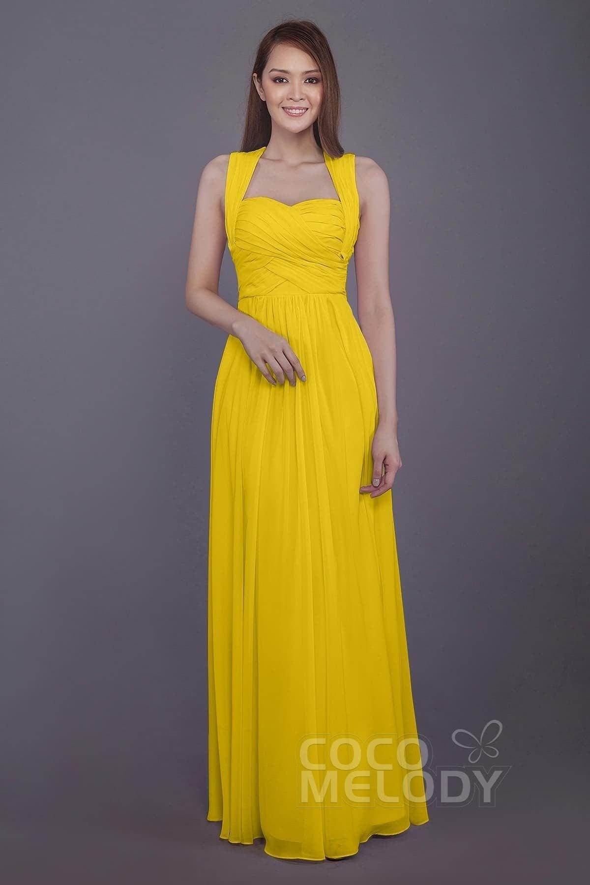 Sheath-Column Floor Length Chiffon Bridesmaid Dress PR3585