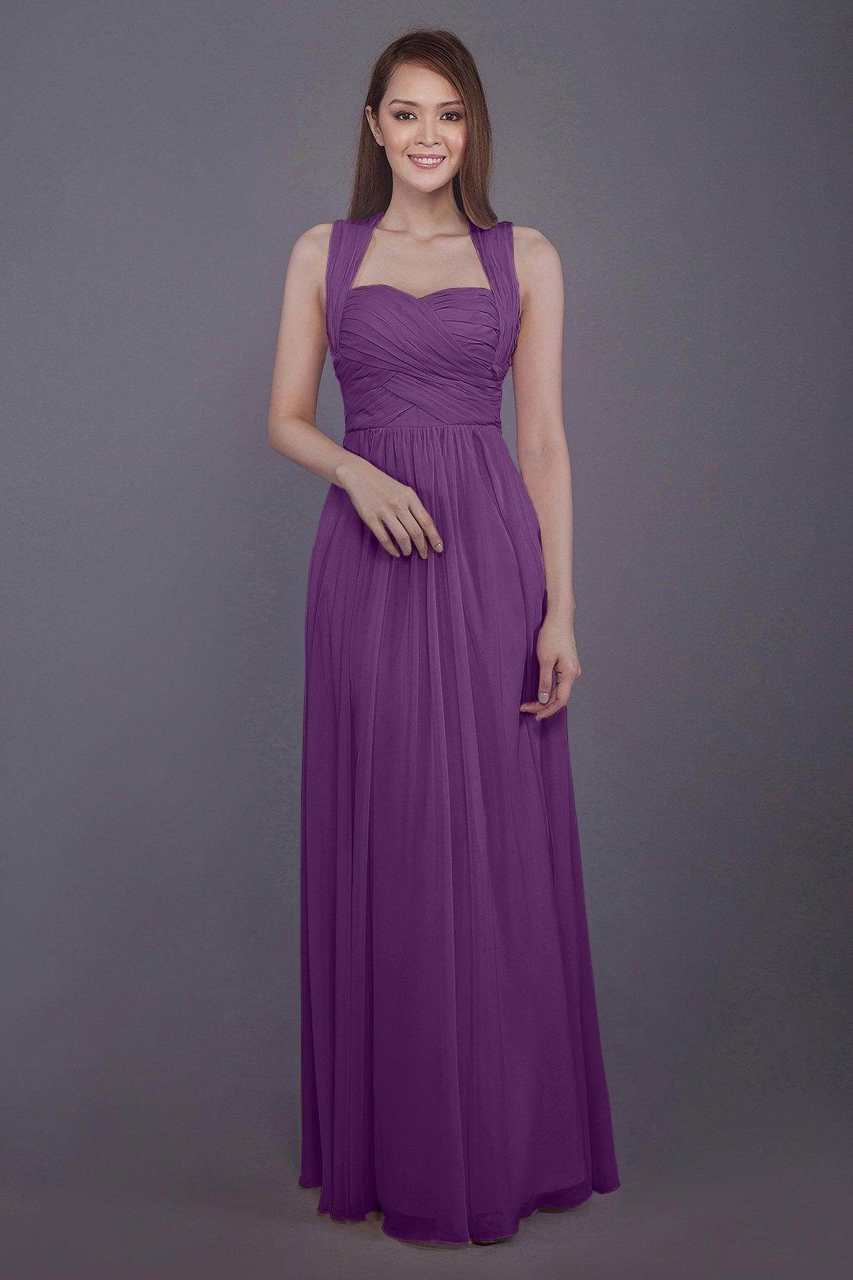 Sheath-Column Floor Length Chiffon Bridesmaid Dress PR3585