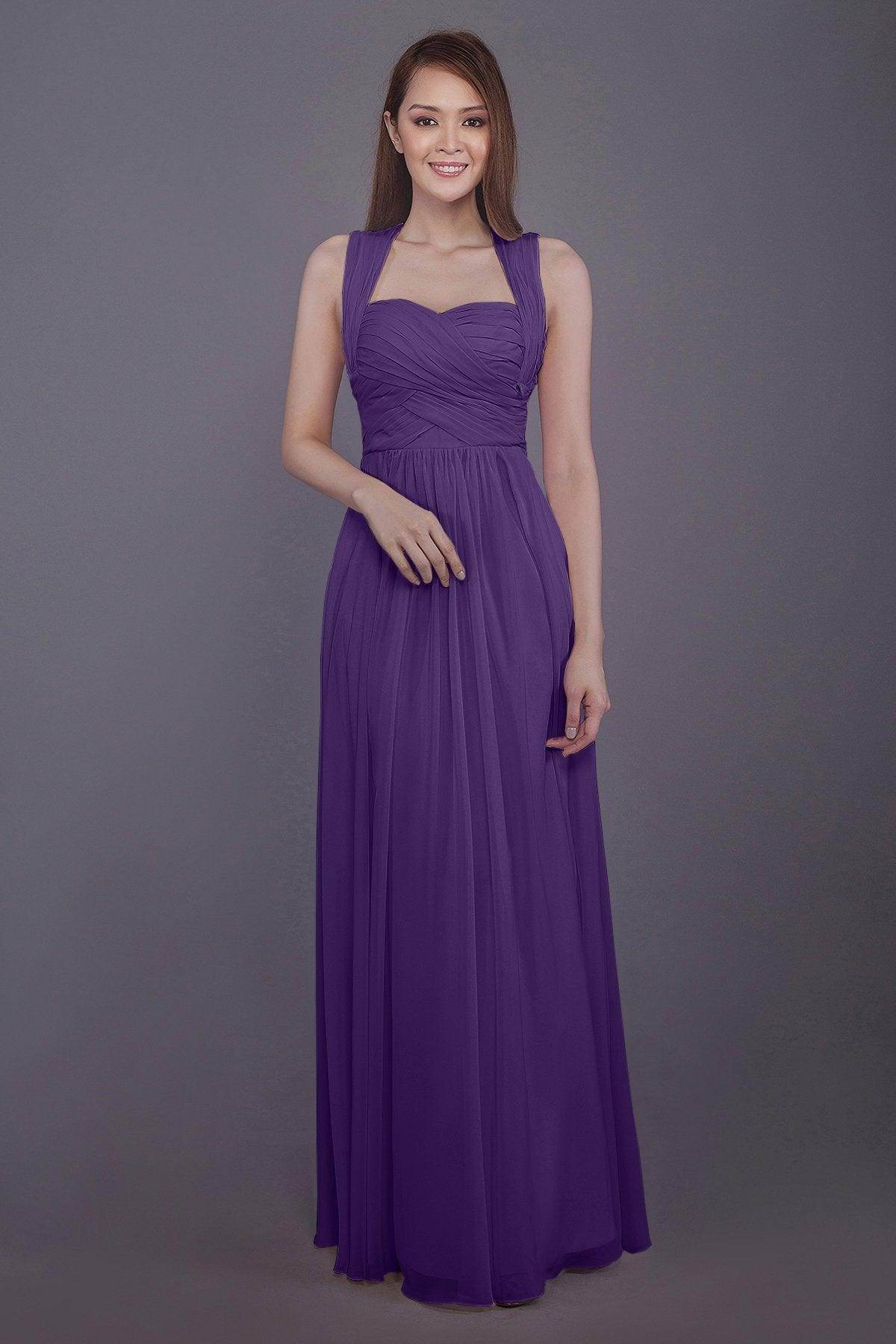Sheath-Column Floor Length Chiffon Bridesmaid Dress PR3585