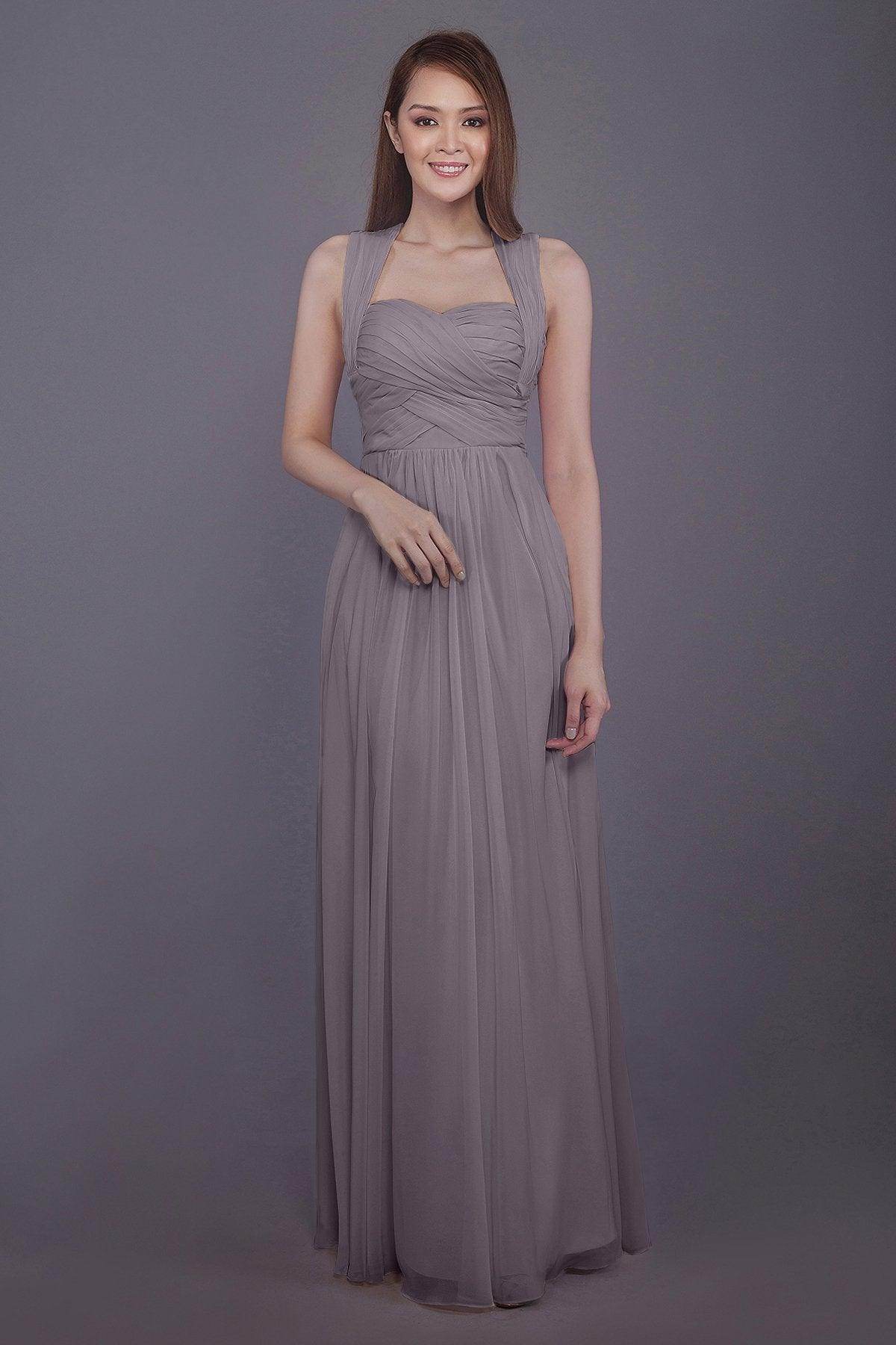Sheath-Column Floor Length Chiffon Bridesmaid Dress PR3585