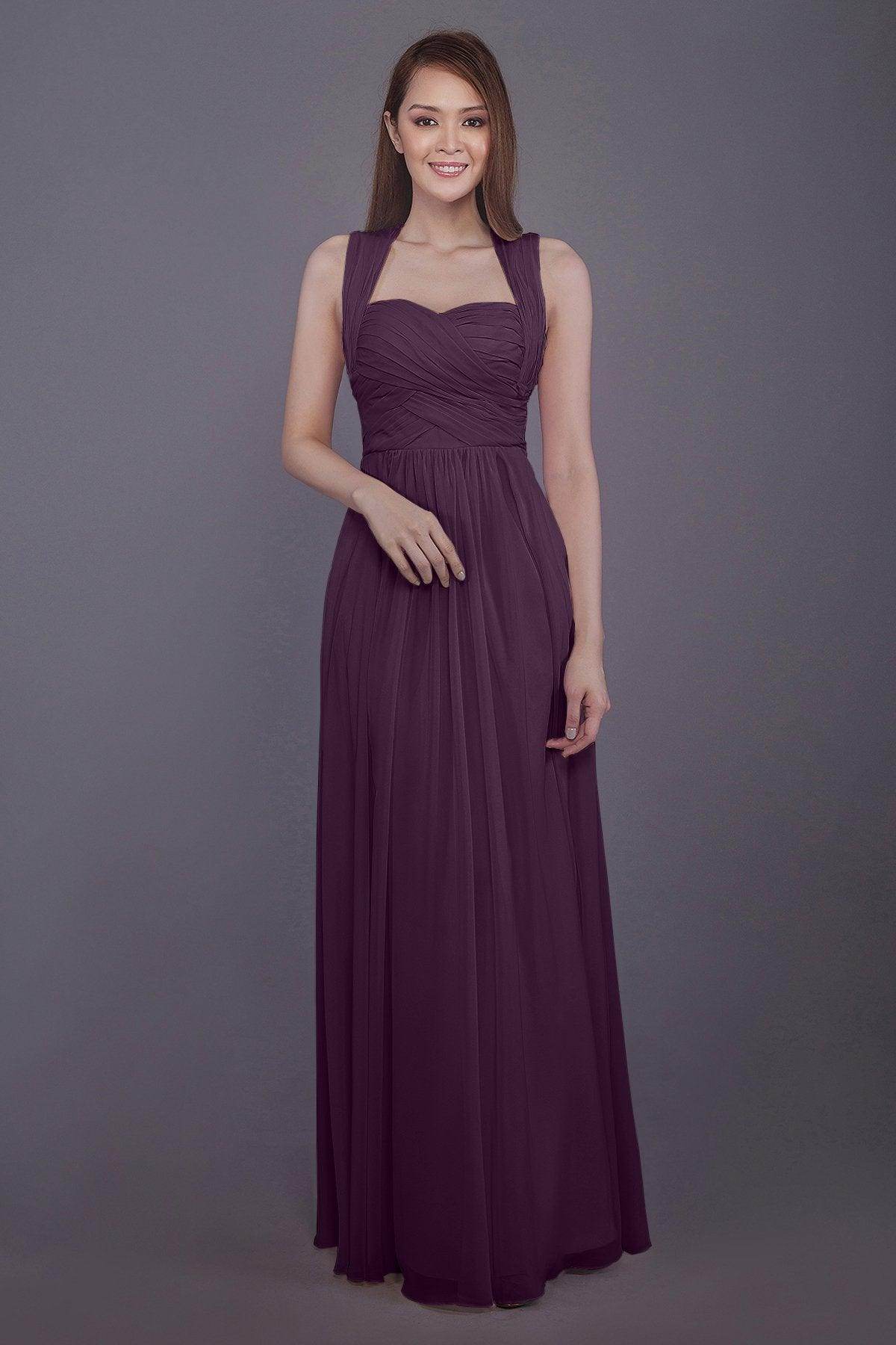 Sheath-Column Floor Length Chiffon Bridesmaid Dress PR3585