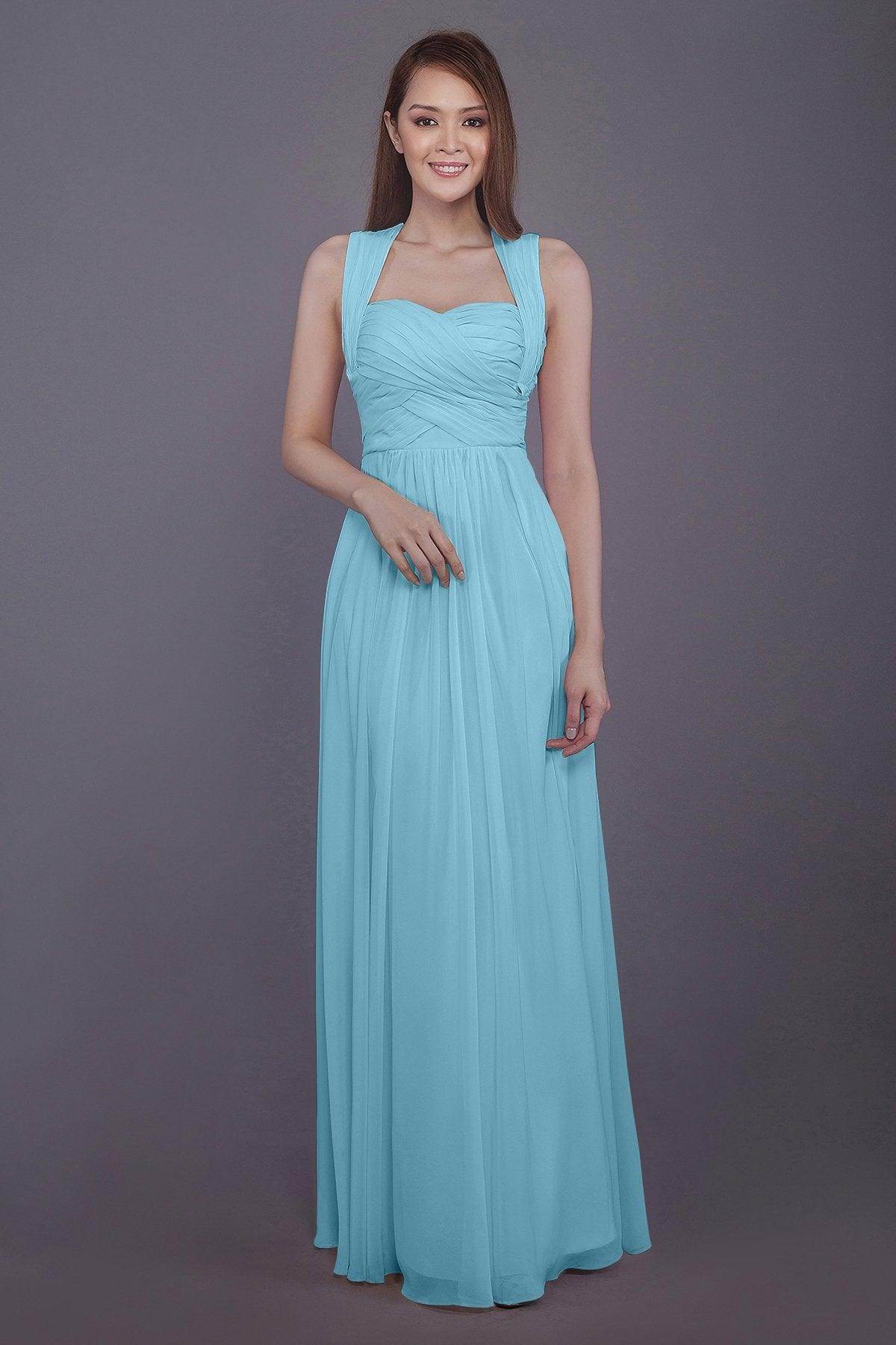 Sheath-Column Floor Length Chiffon Bridesmaid Dress PR3585
