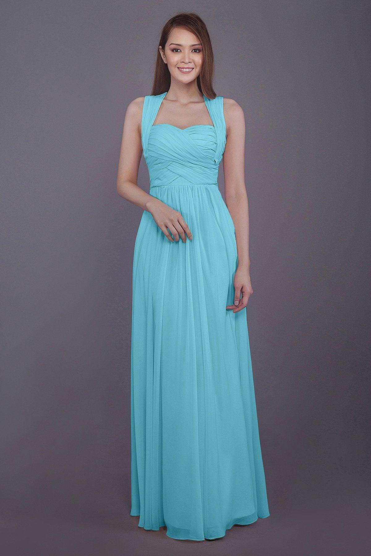 Sheath-Column Floor Length Chiffon Bridesmaid Dress PR3585