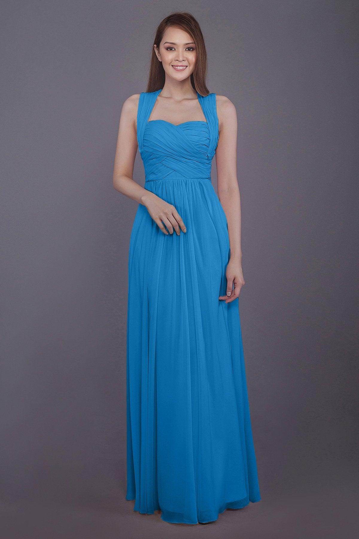 Sheath-Column Floor Length Chiffon Bridesmaid Dress PR3585
