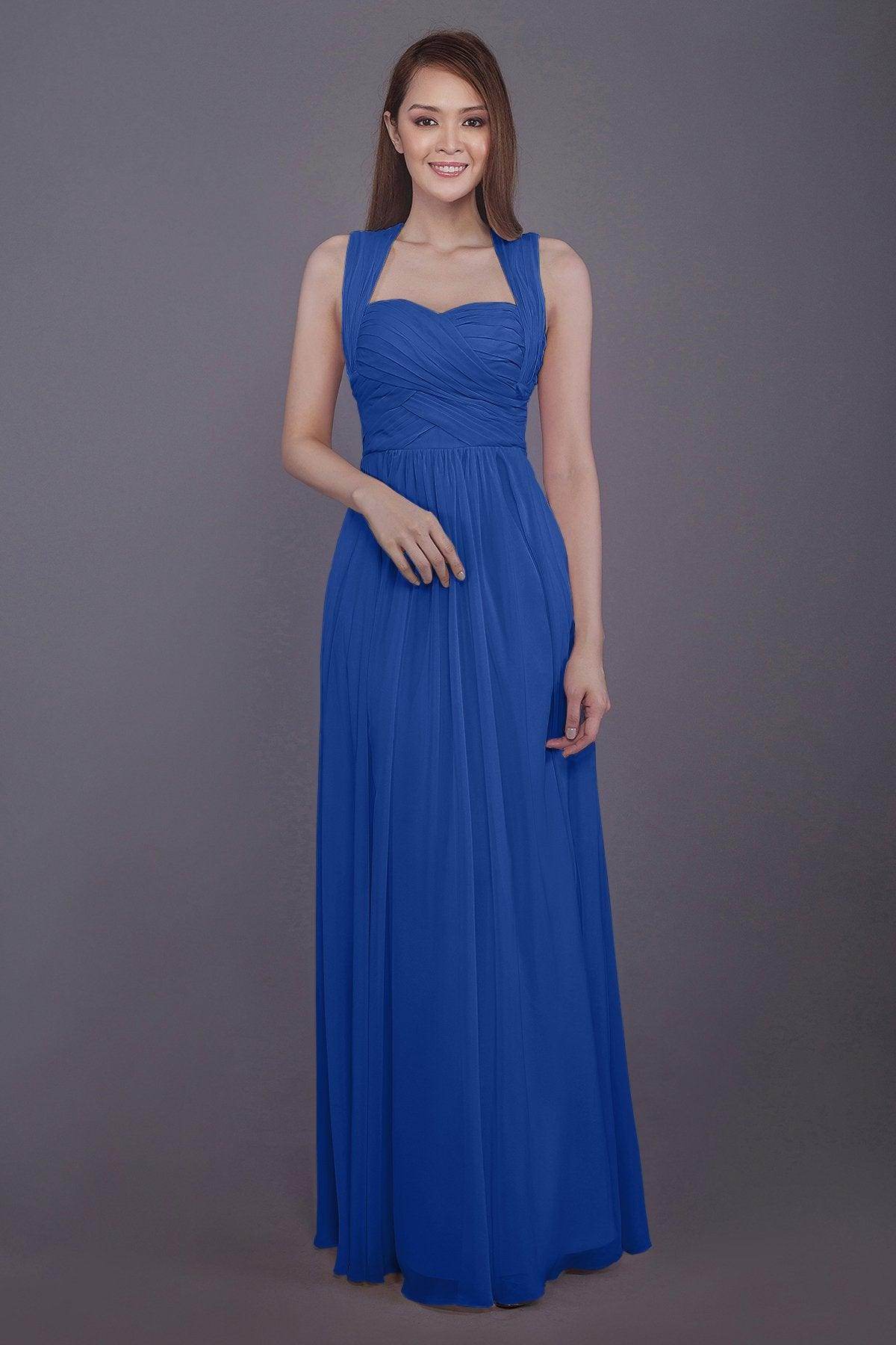 Sheath-Column Floor Length Chiffon Bridesmaid Dress PR3585