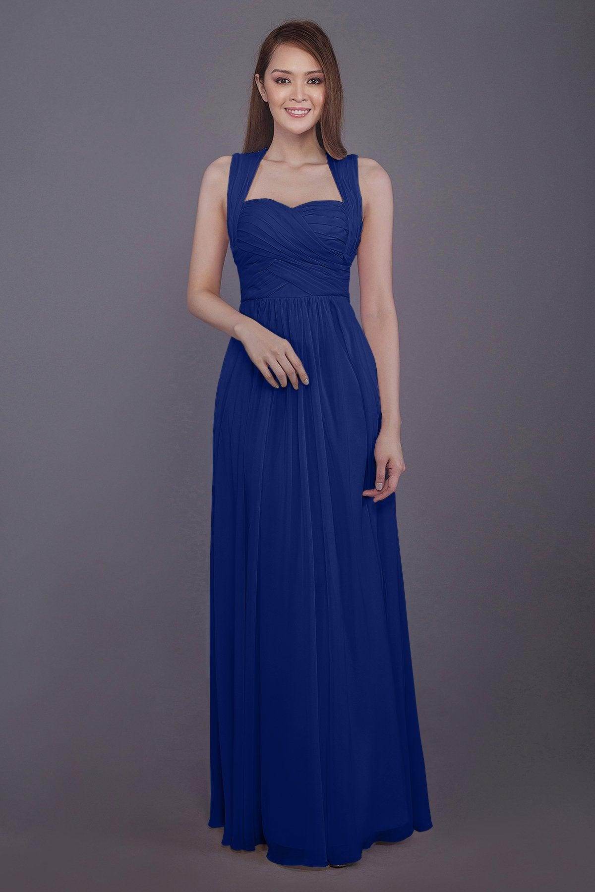 Sheath-Column Floor Length Chiffon Bridesmaid Dress PR3585